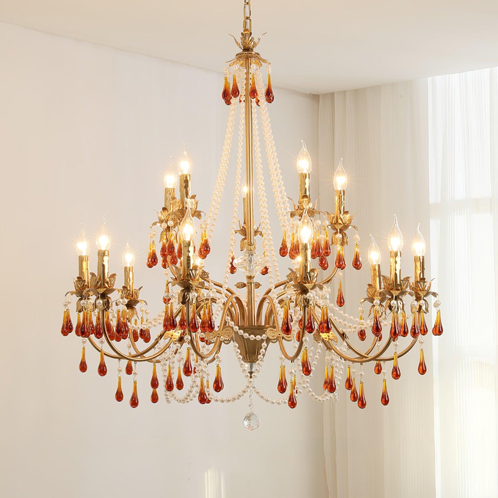 Ormirara Postmodern Luxury Amber Crystal Chandelier - Letslighting