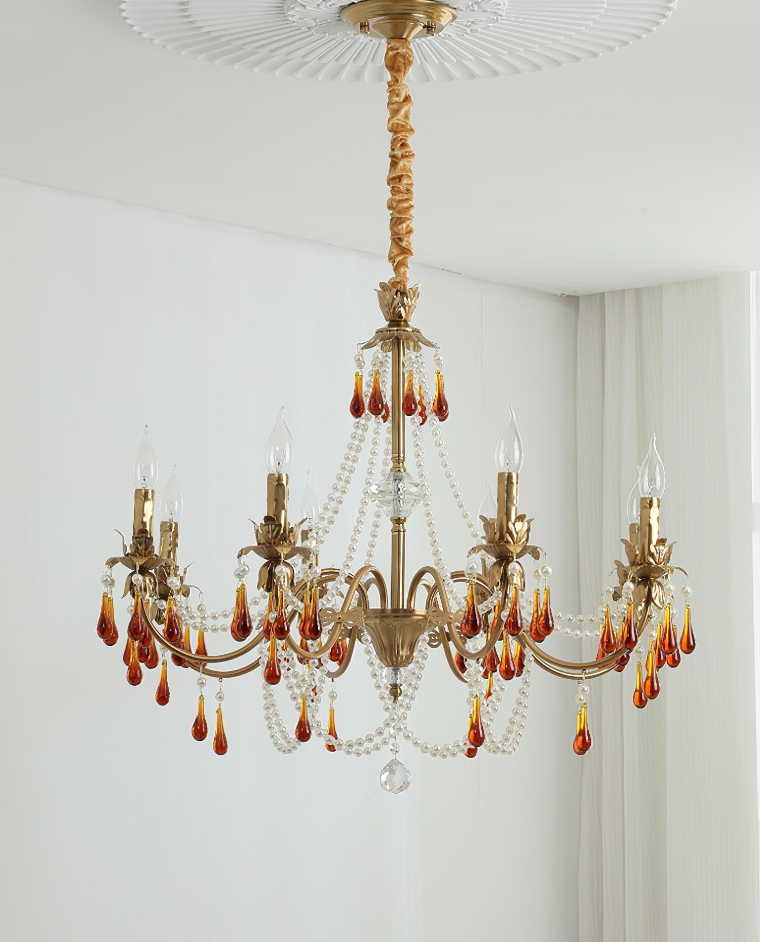 Ormirara Postmodern Luxury Amber Crystal Chandelier - Letslighting