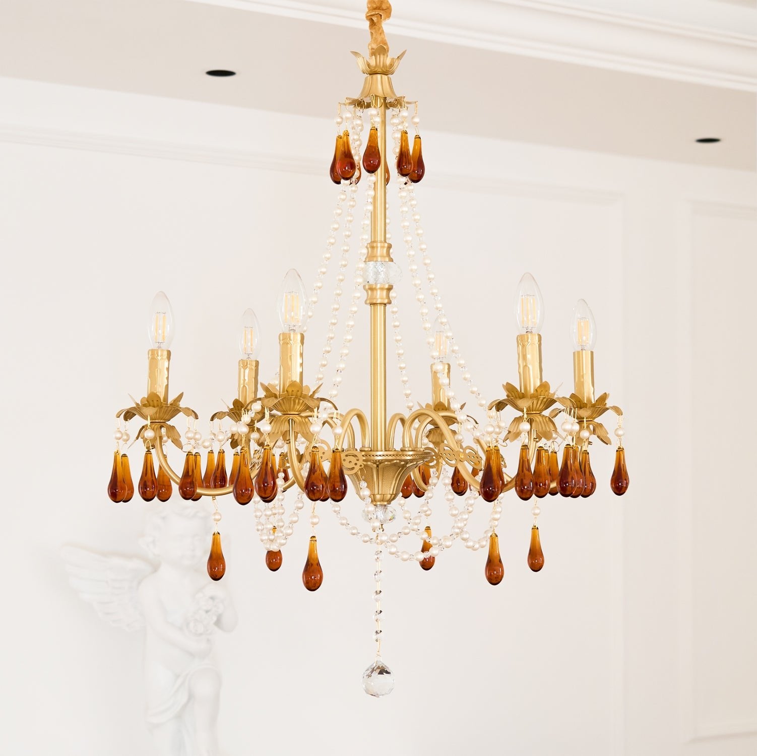 Ormirara Postmodern Luxury Amber Crystal Chandelier - Letslighting