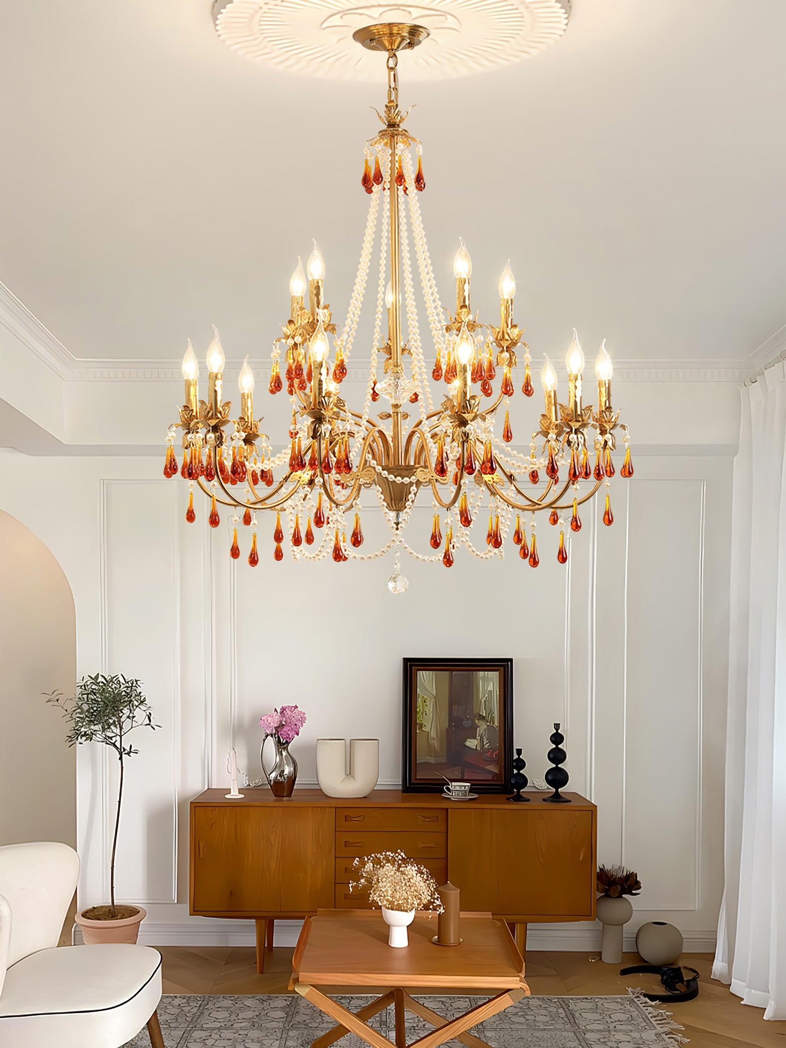 Ormirara Postmodern Luxury Amber Crystal Chandelier - Letslighting