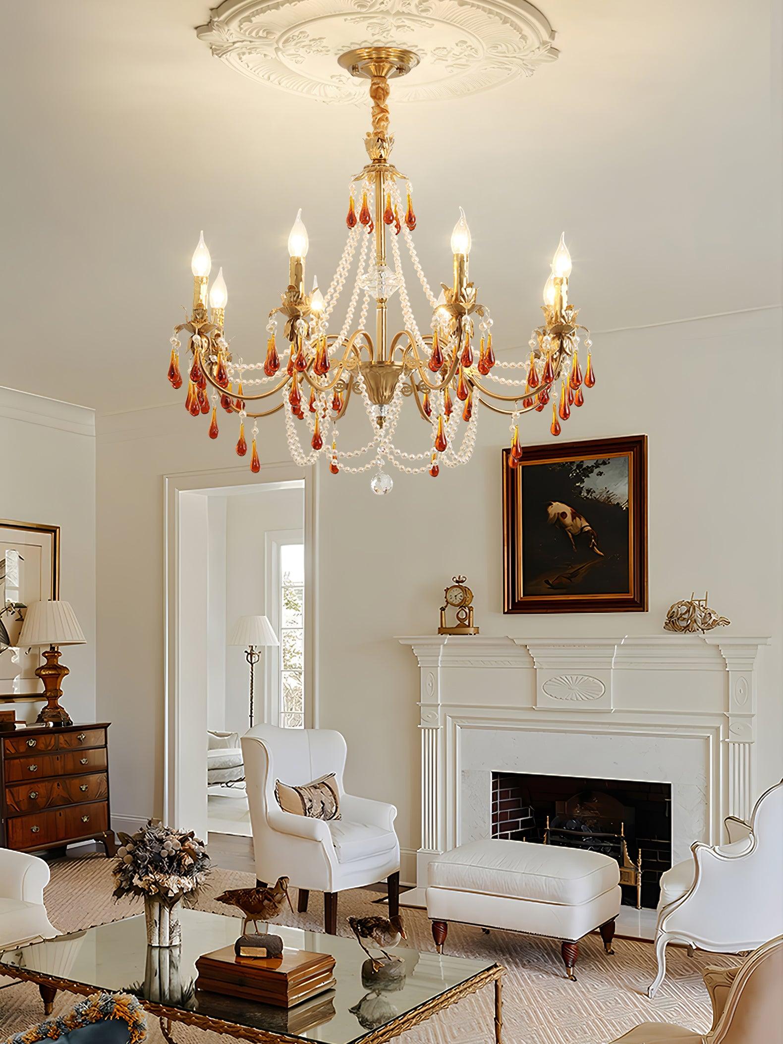 Ormirara Postmodern Luxury Amber Crystal Chandelier - Letslighting