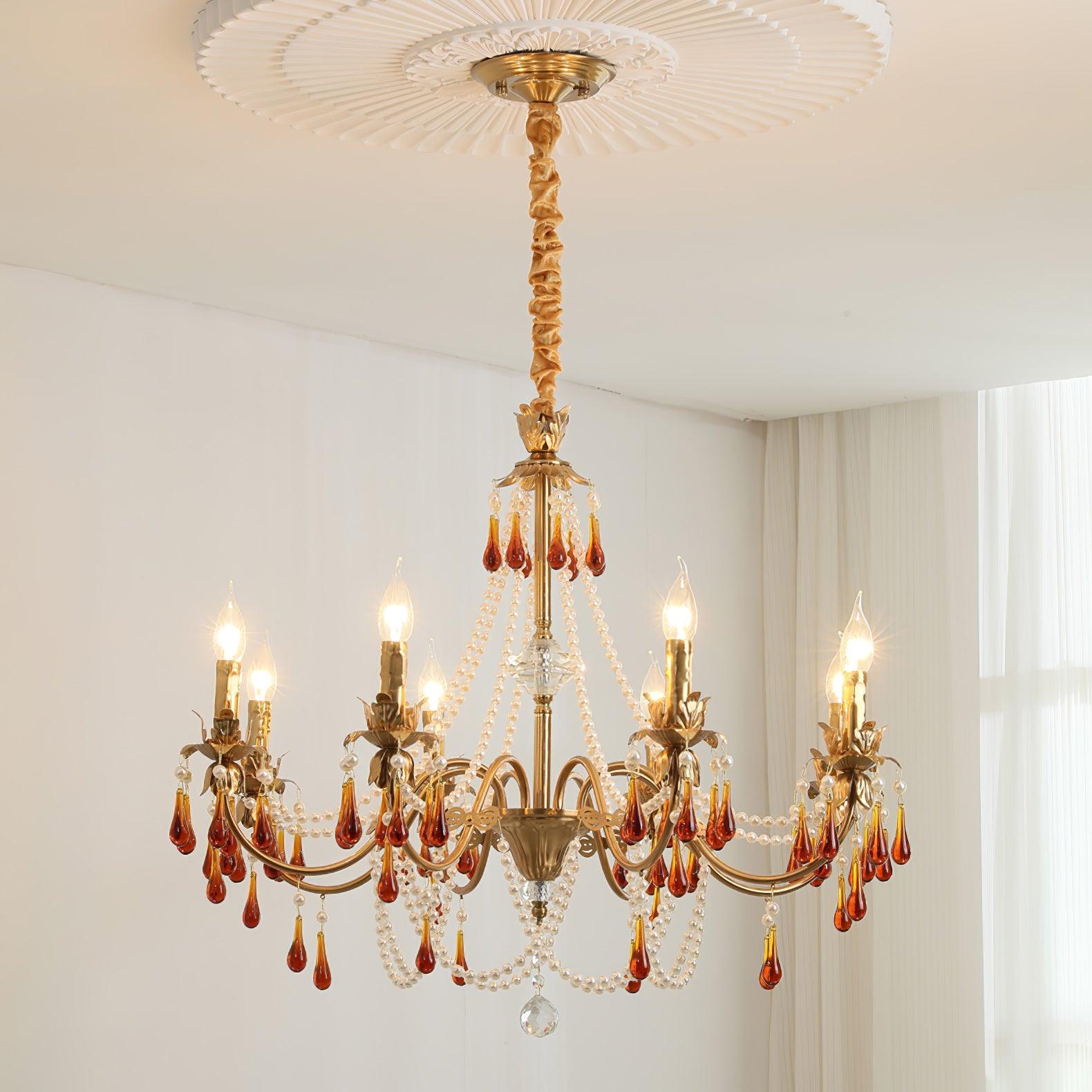 Ormirara Postmodern Luxury Amber Crystal Chandelier - Letslighting