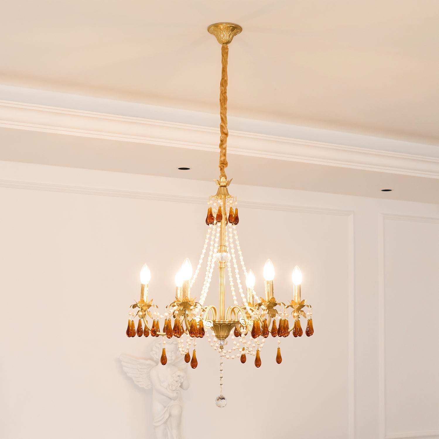 Ormirara Postmodern Luxury Amber Crystal Chandelier - Letslighting