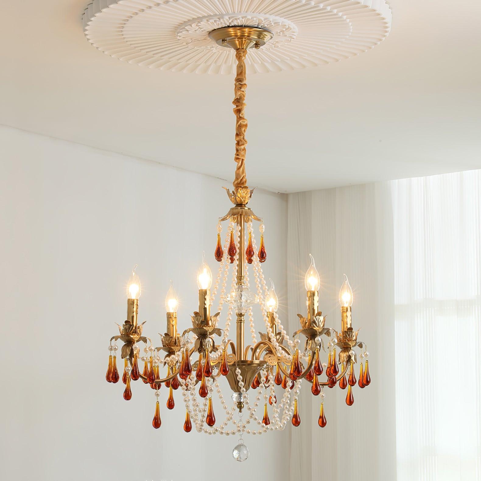 Ormirara Postmodern Luxury Amber Crystal Chandelier - Letslighting