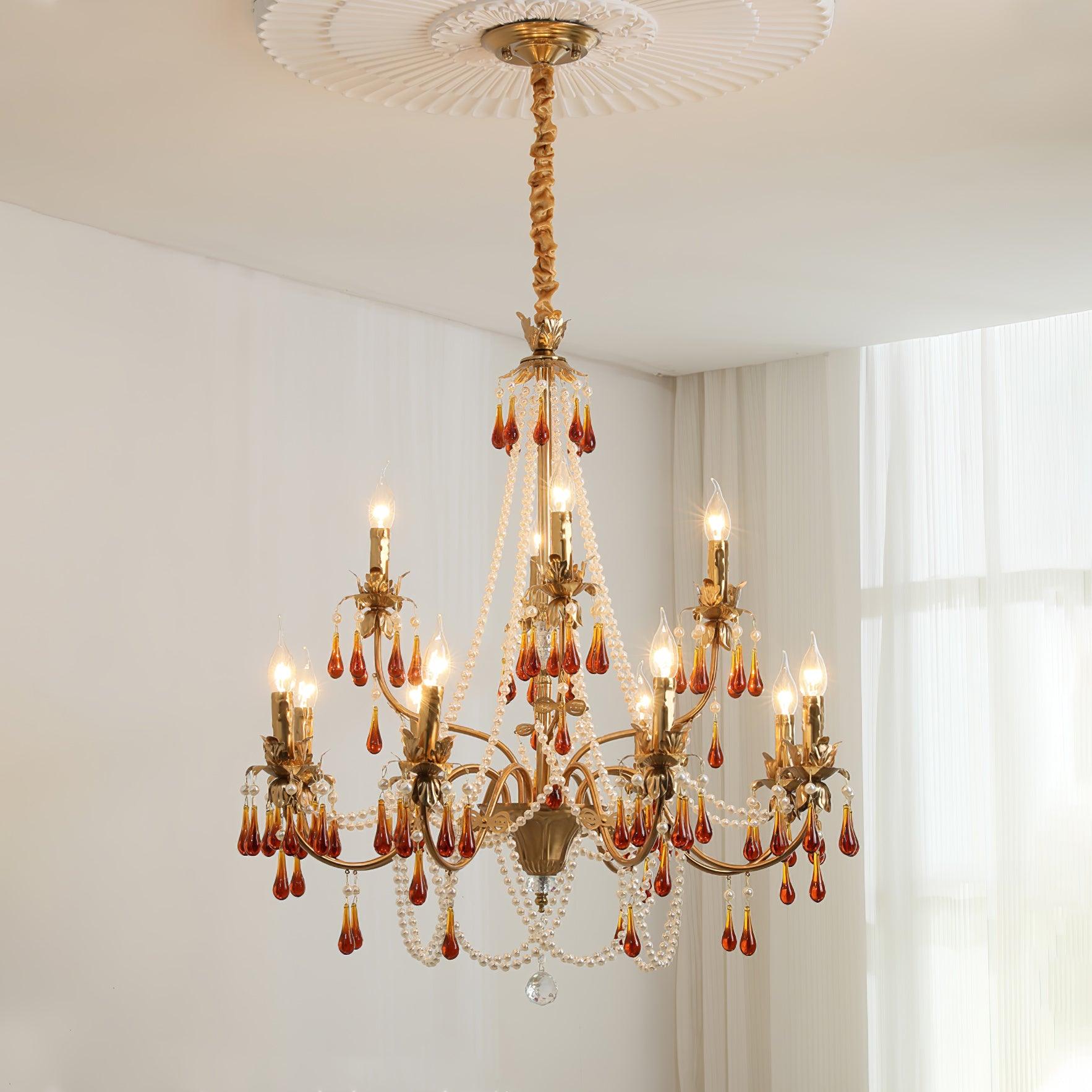 Ormirara Postmodern Luxury Amber Crystal Chandelier - Letslighting
