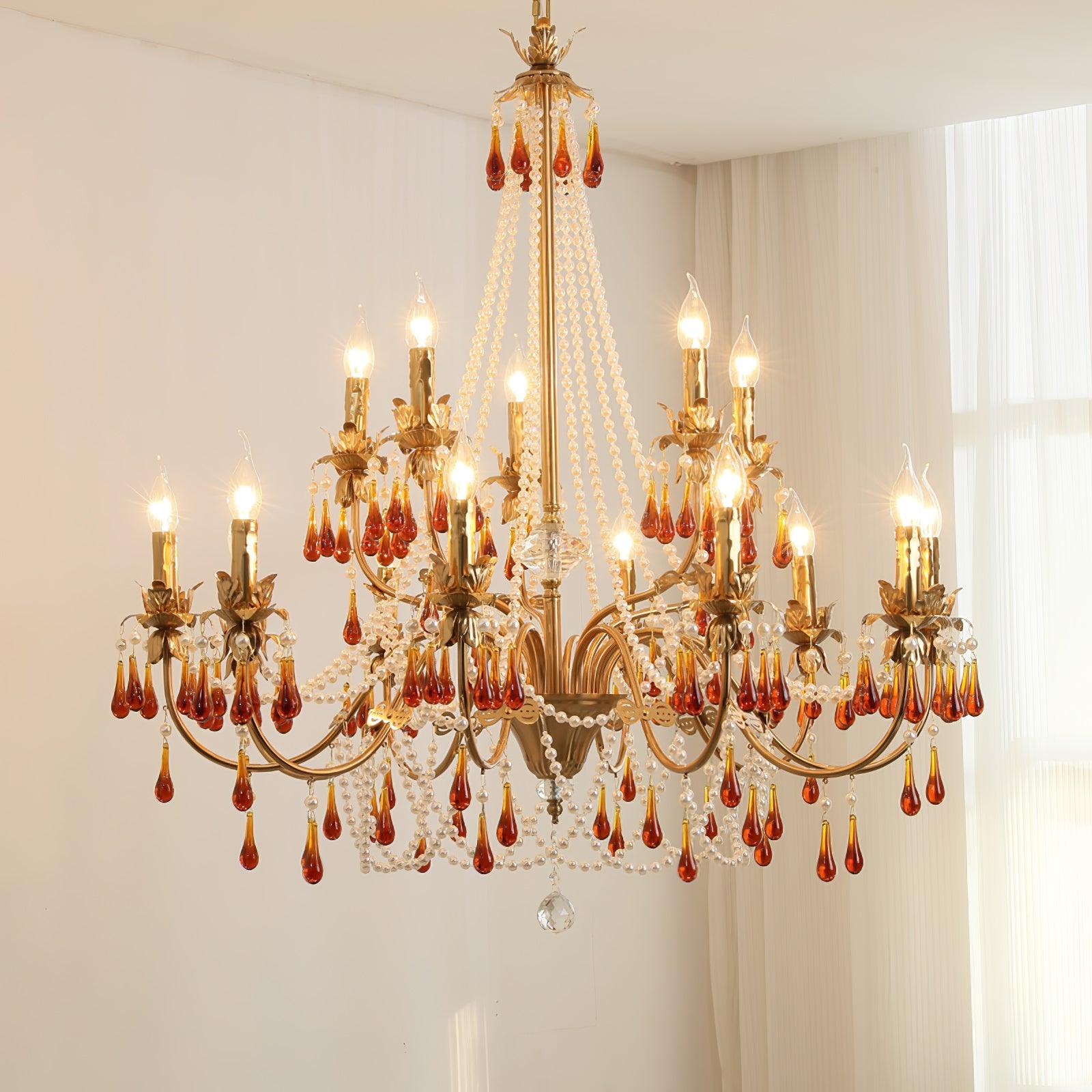 Ormirara Postmodern Luxury Amber Crystal Chandelier - Letslighting