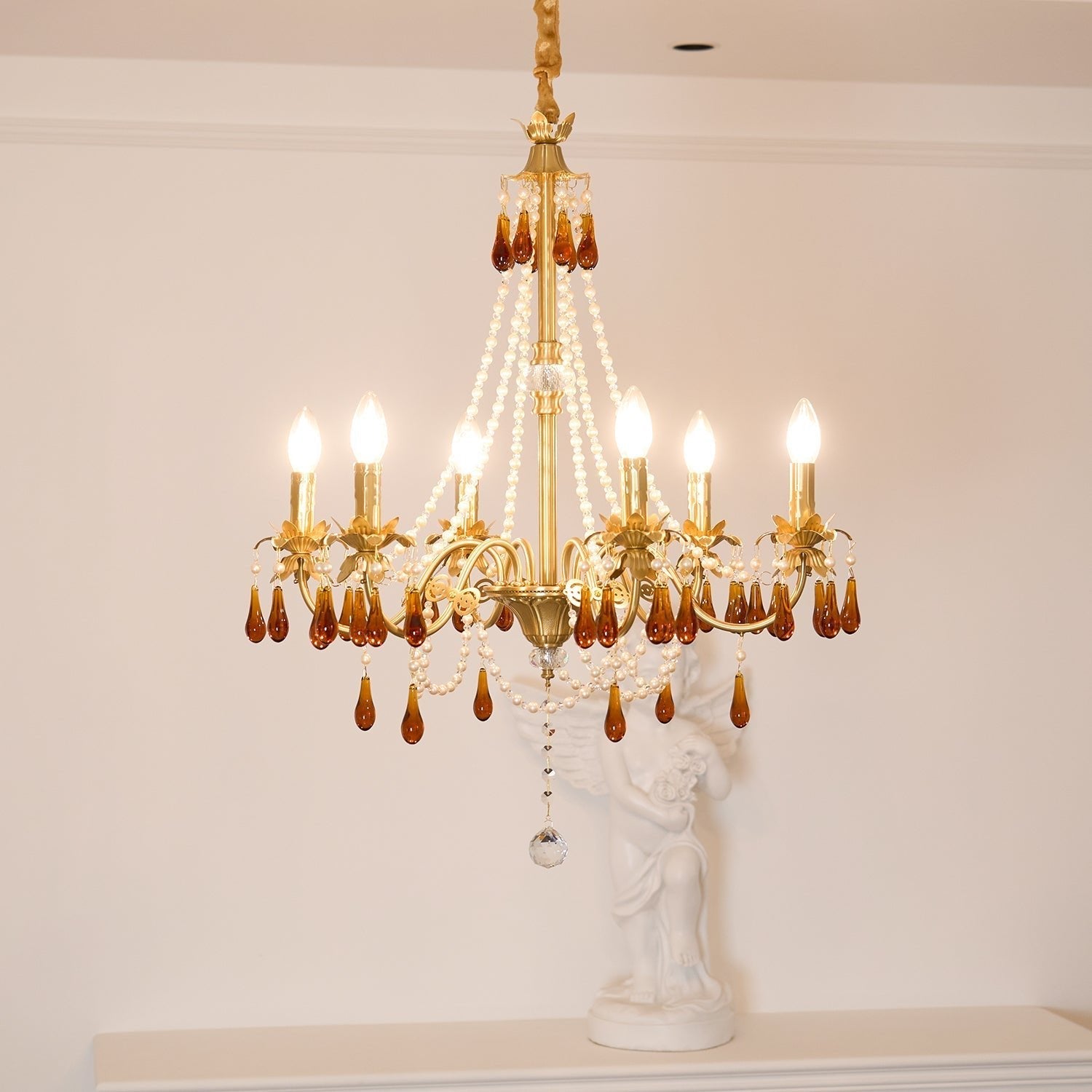 Ormirara Postmodern Luxury Amber Crystal Chandelier - Letslighting