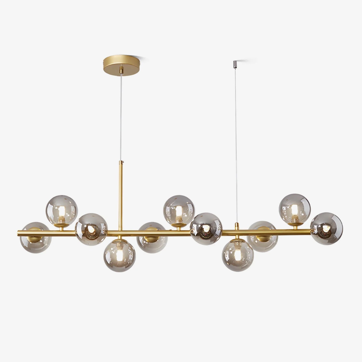 Lustra Chandelier Glass Globe Gold 12-Light - Letslighting