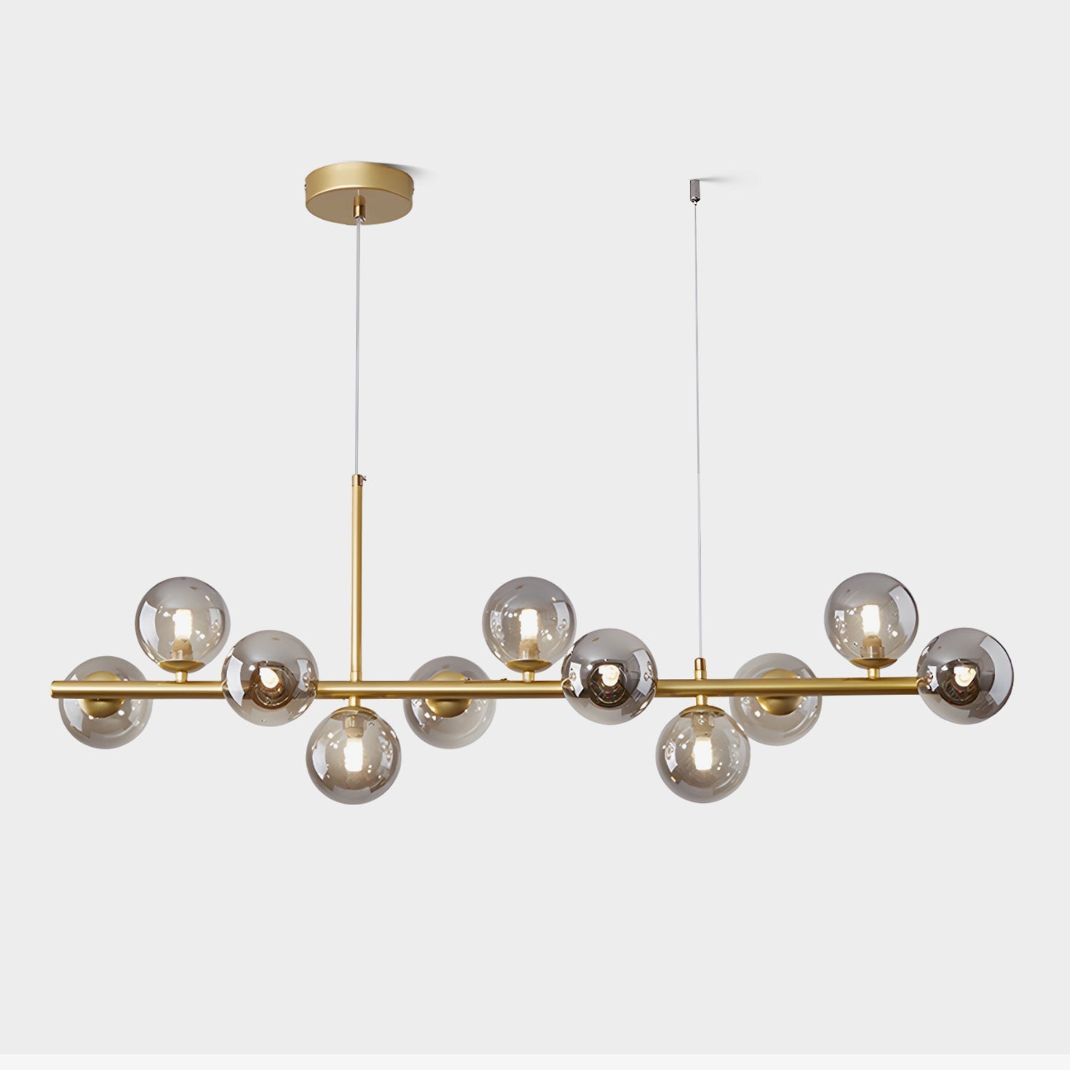Lustra Chandelier Glass Globe Gold 12-Light - Letslighting