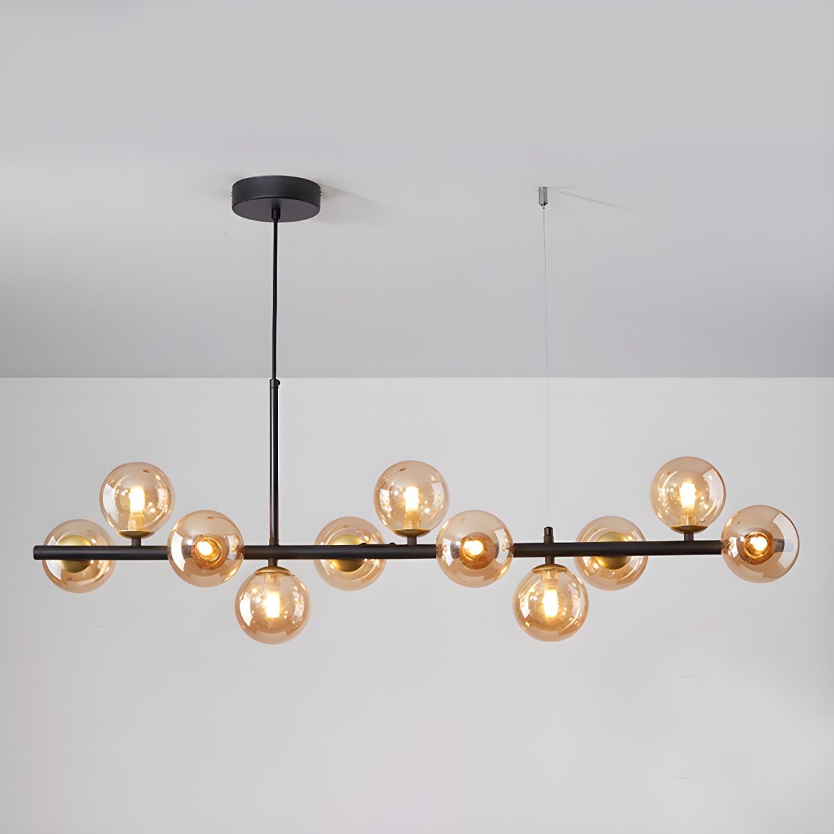 Lustra Chandelier Glass Globe Gold 12-Light - Letslighting