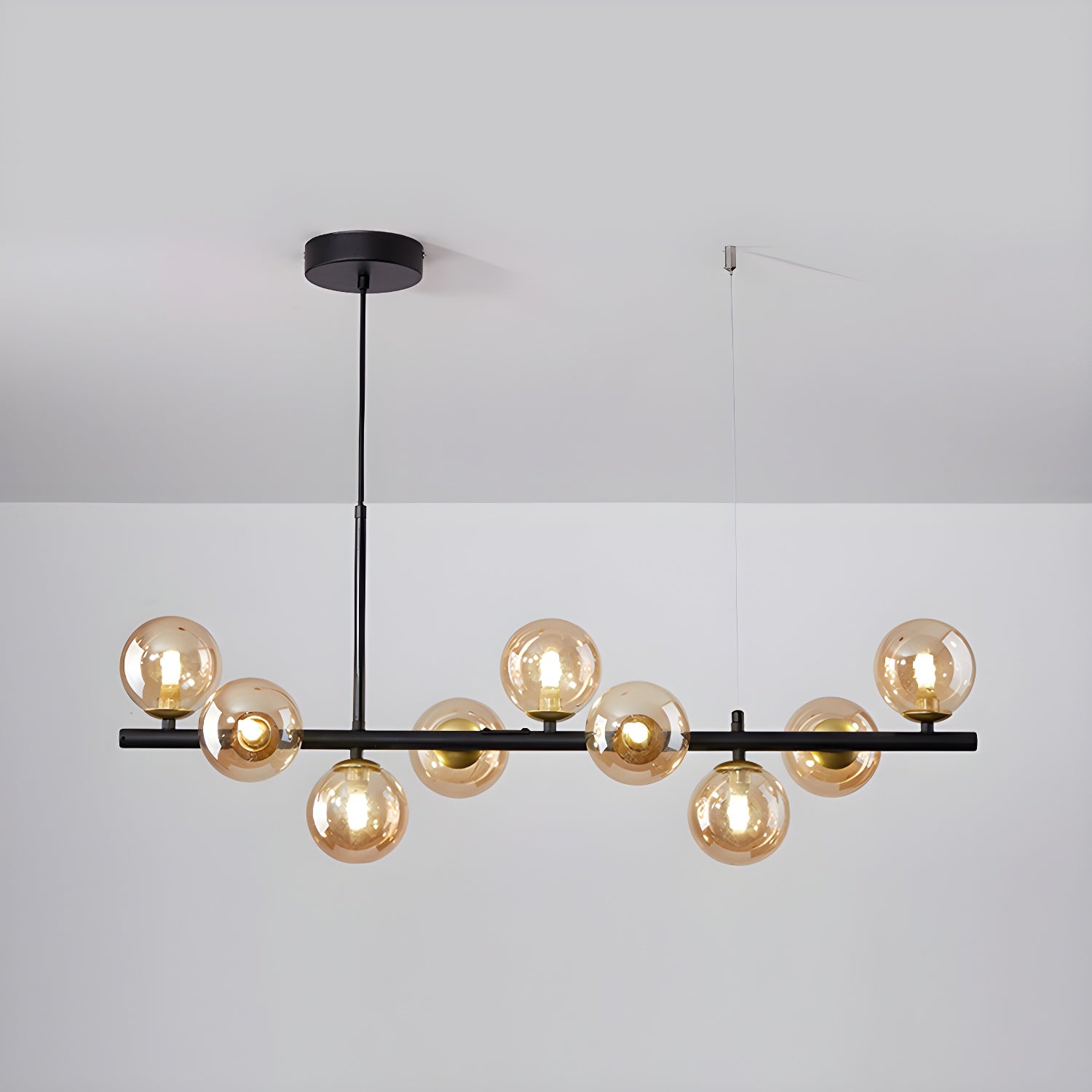 Lustra Chandelier Glass Globe Gold 12-Light - Letslighting