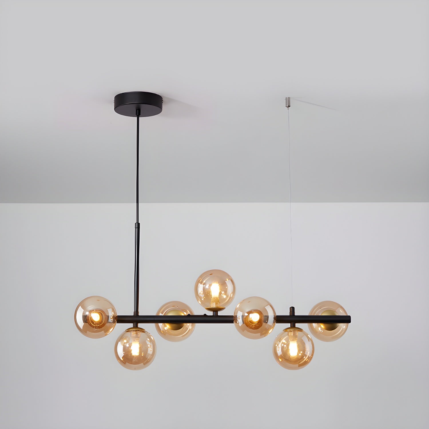 Lustra Chandelier Glass Globe Gold 12-Light - Letslighting