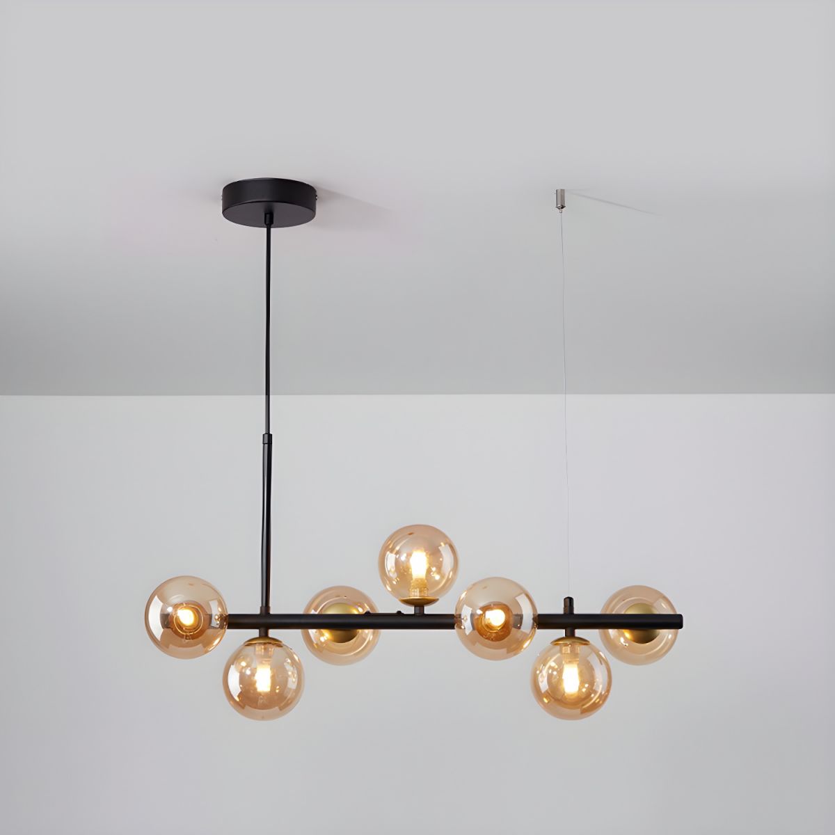 Lustra Chandelier Glass Globe Gold 12-Light - Letslighting
