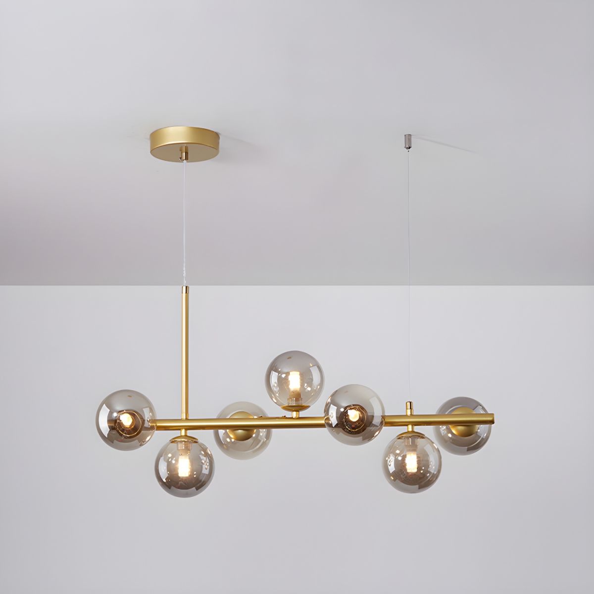Lustra Chandelier Glass Globe Gold 12-Light - Letslighting