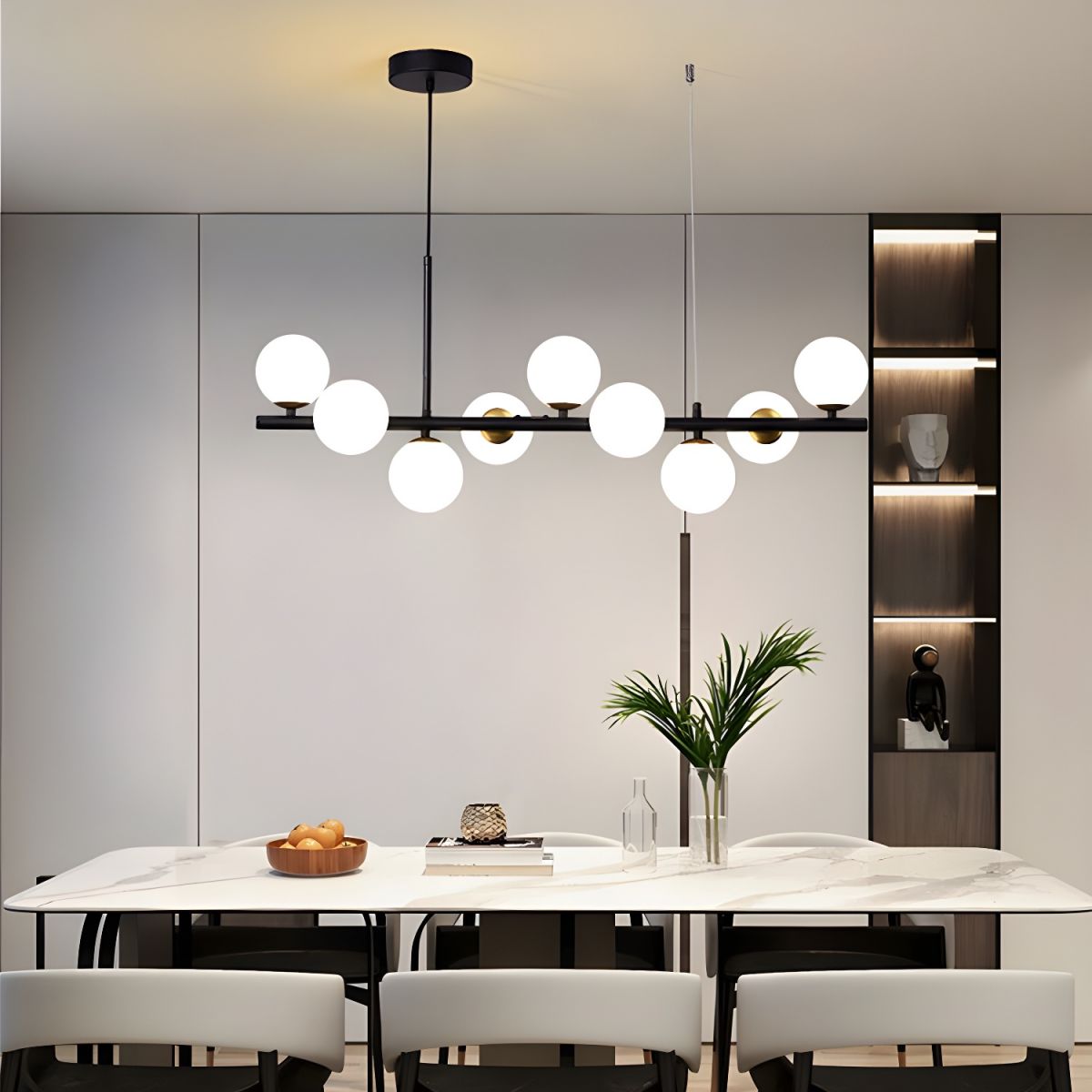 Lustra Chandelier Glass Globe Gold 12-Light - Letslighting
