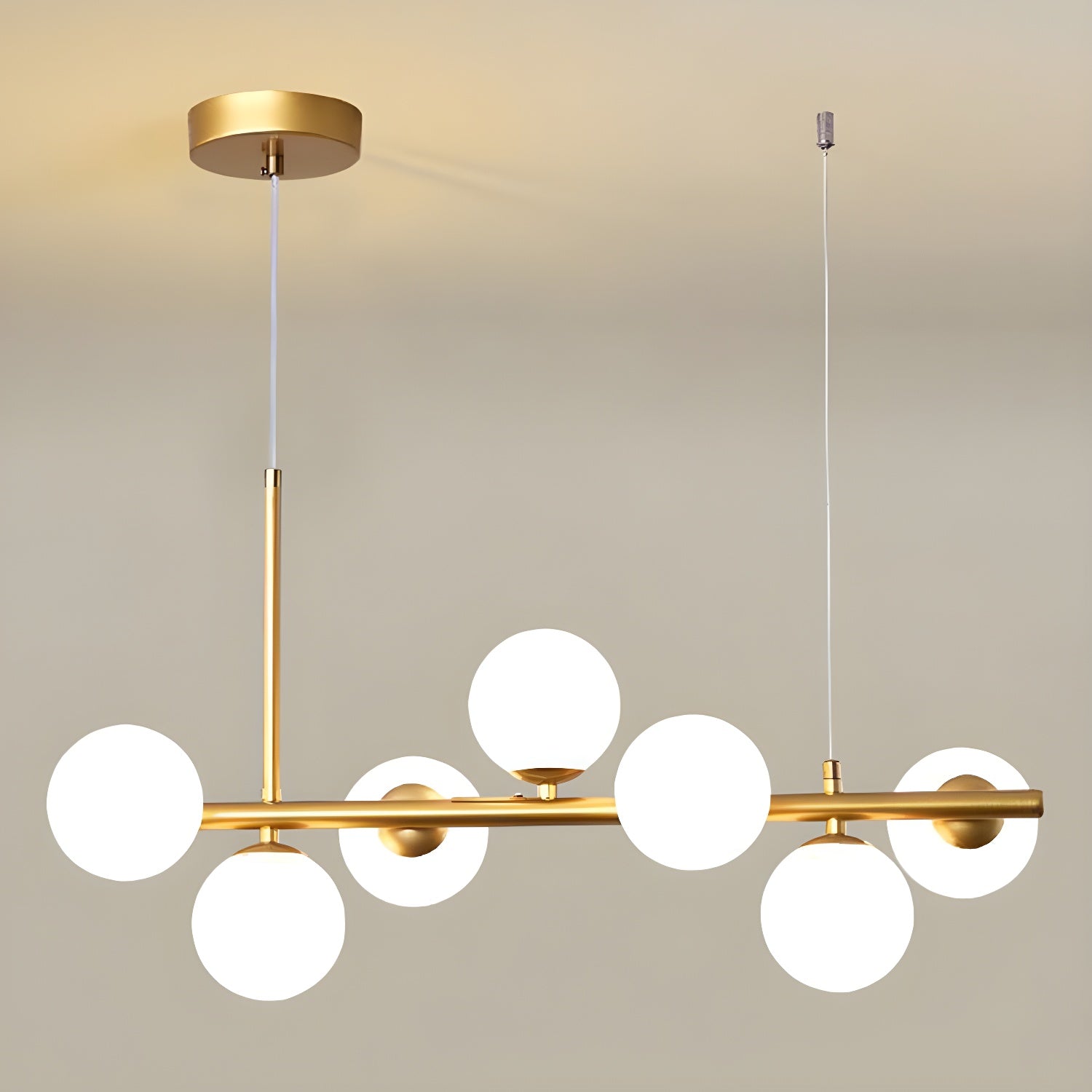 Lustra Chandelier Glass Globe Gold 12-Light - Letslighting