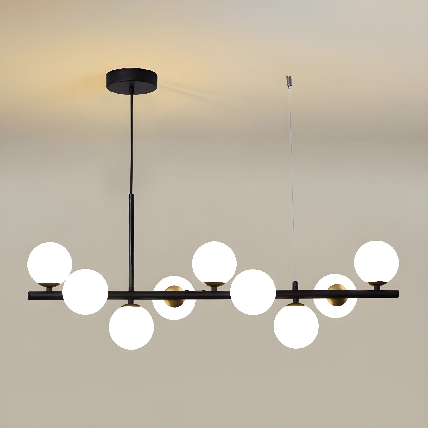 Lustra Chandelier Glass Globe Gold 12-Light - Letslighting