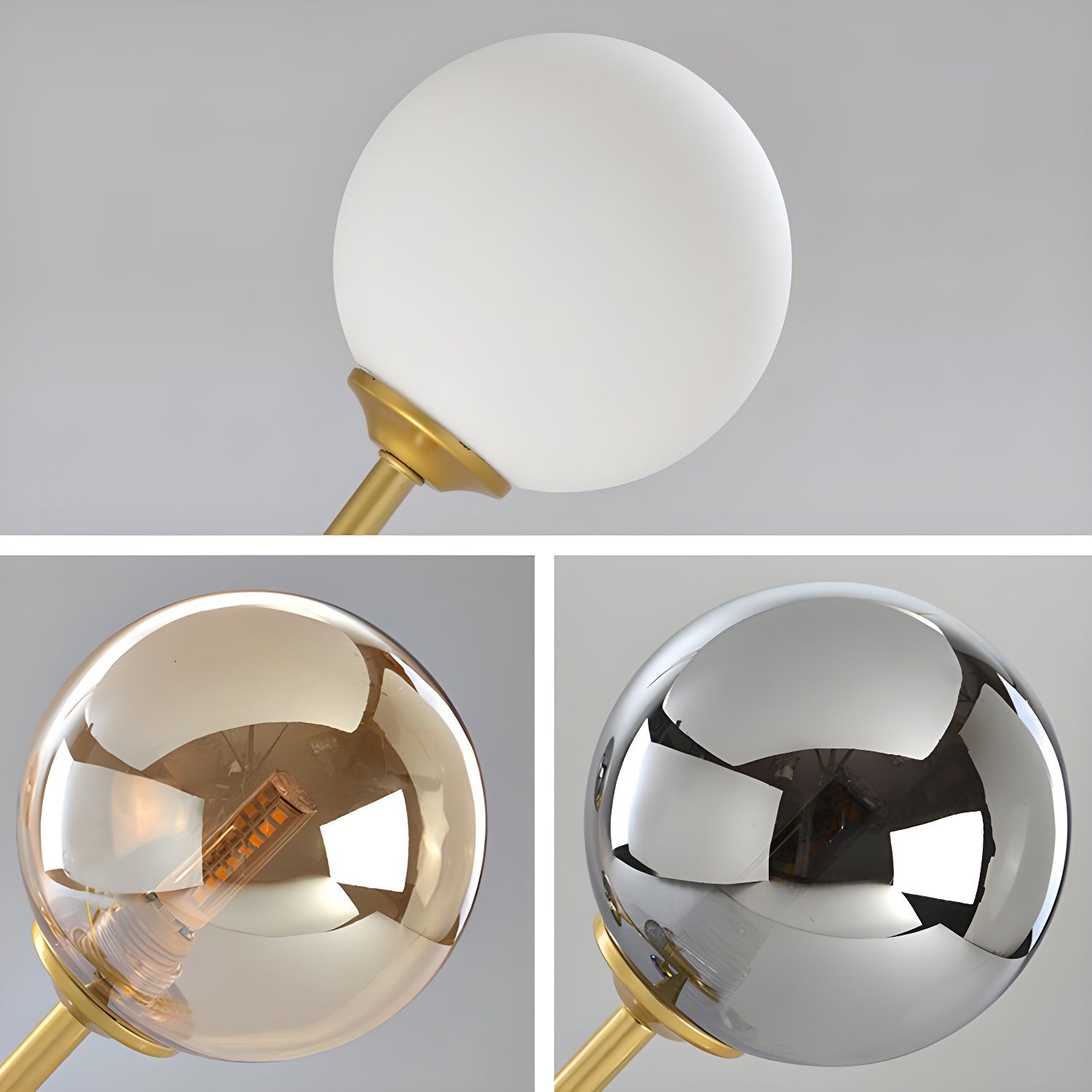 Lustra Chandelier Glass Globe Gold 12-Light - Letslighting