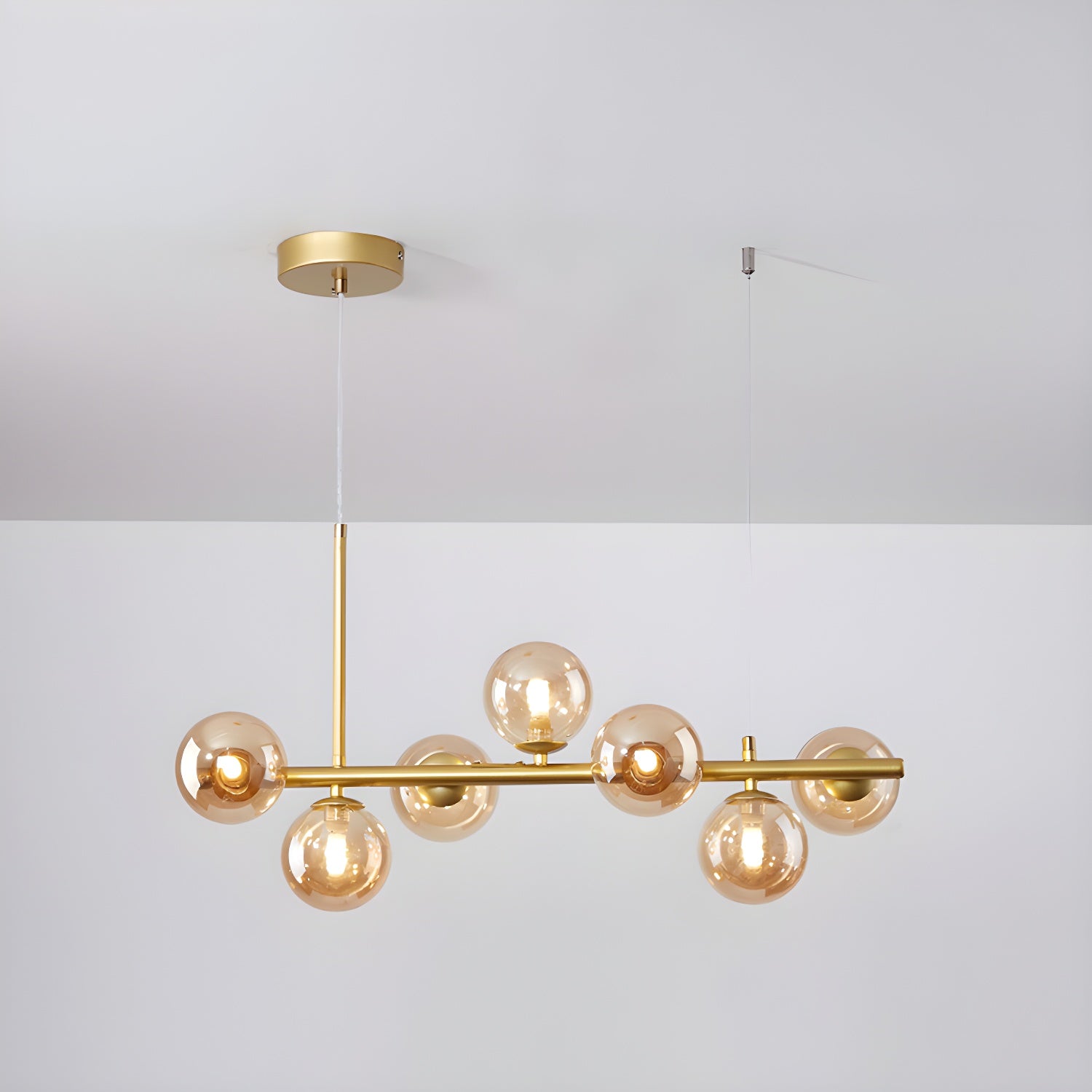Lustra Chandelier Glass Globe Gold 12-Light - Letslighting