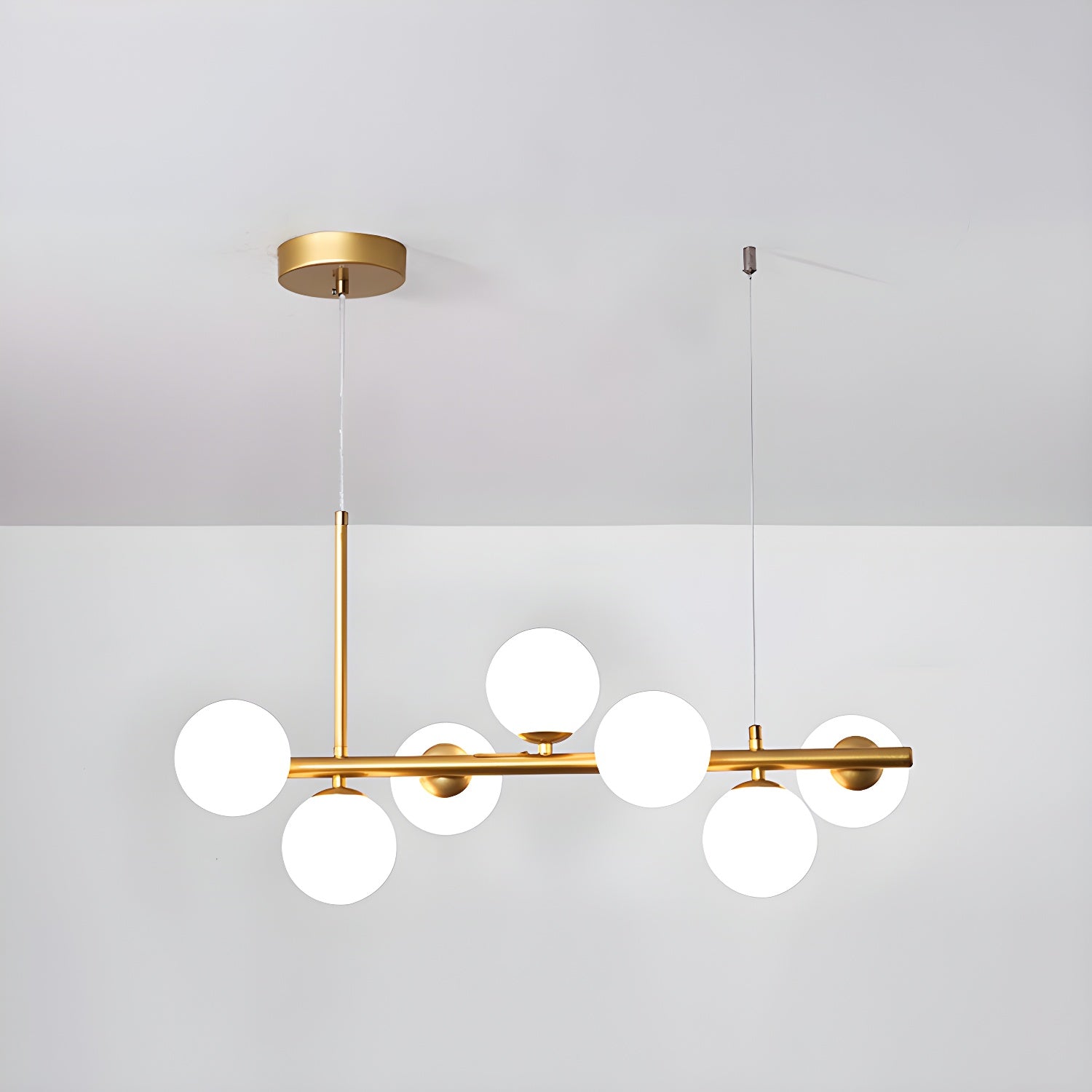 Lustra Chandelier Glass Globe Gold 12-Light - Letslighting