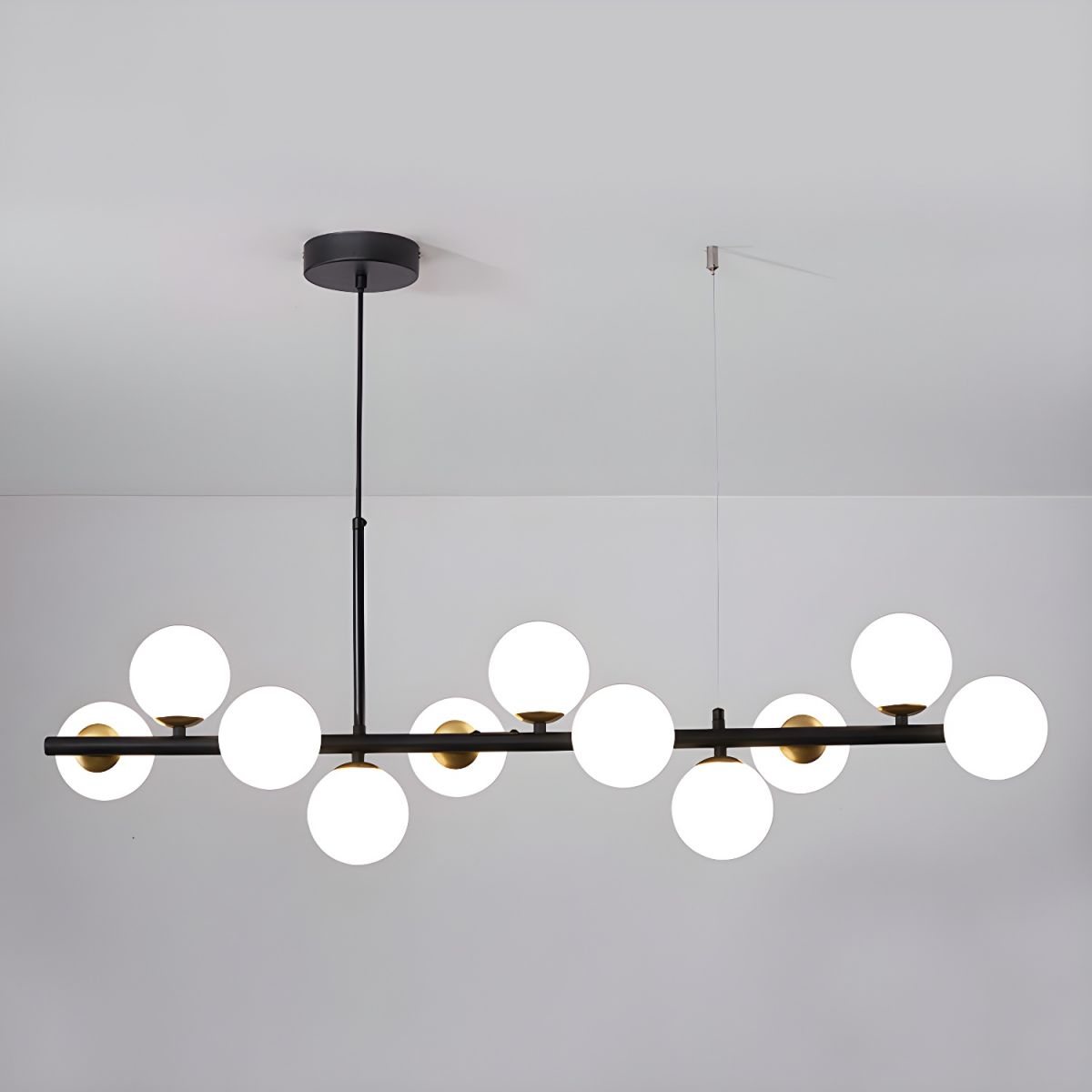 Lustra Chandelier Glass Globe Gold 12-Light - Letslighting