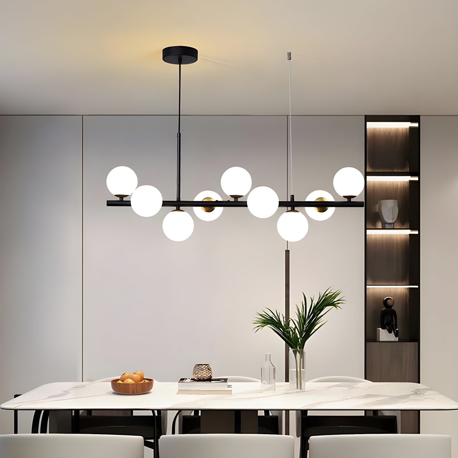 Lustra Chandelier Glass Globe Gold 12-Light - Letslighting
