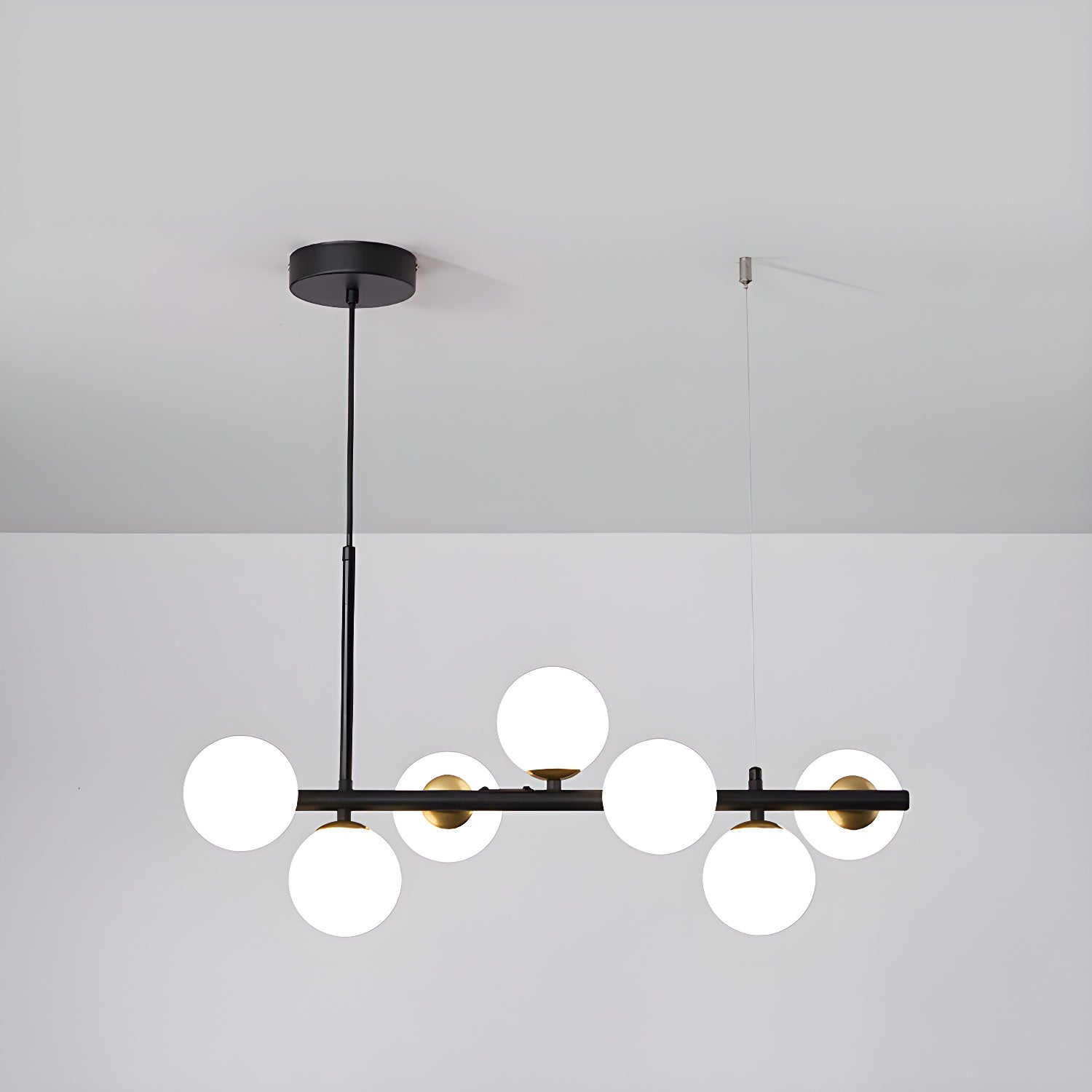 Lustra Chandelier Glass Globe Gold 12-Light - Letslighting