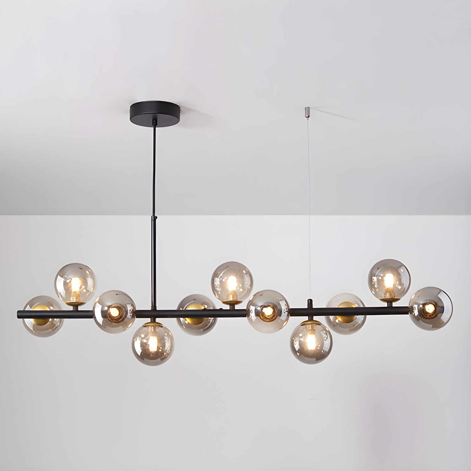 Lustra Chandelier Glass Globe Gold 12-Light - Letslighting