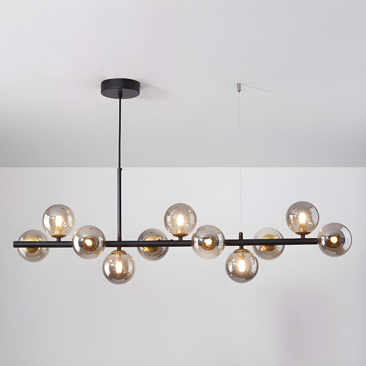 Lustra Chandelier Glass Globe Gold 12-Light - Letslighting
