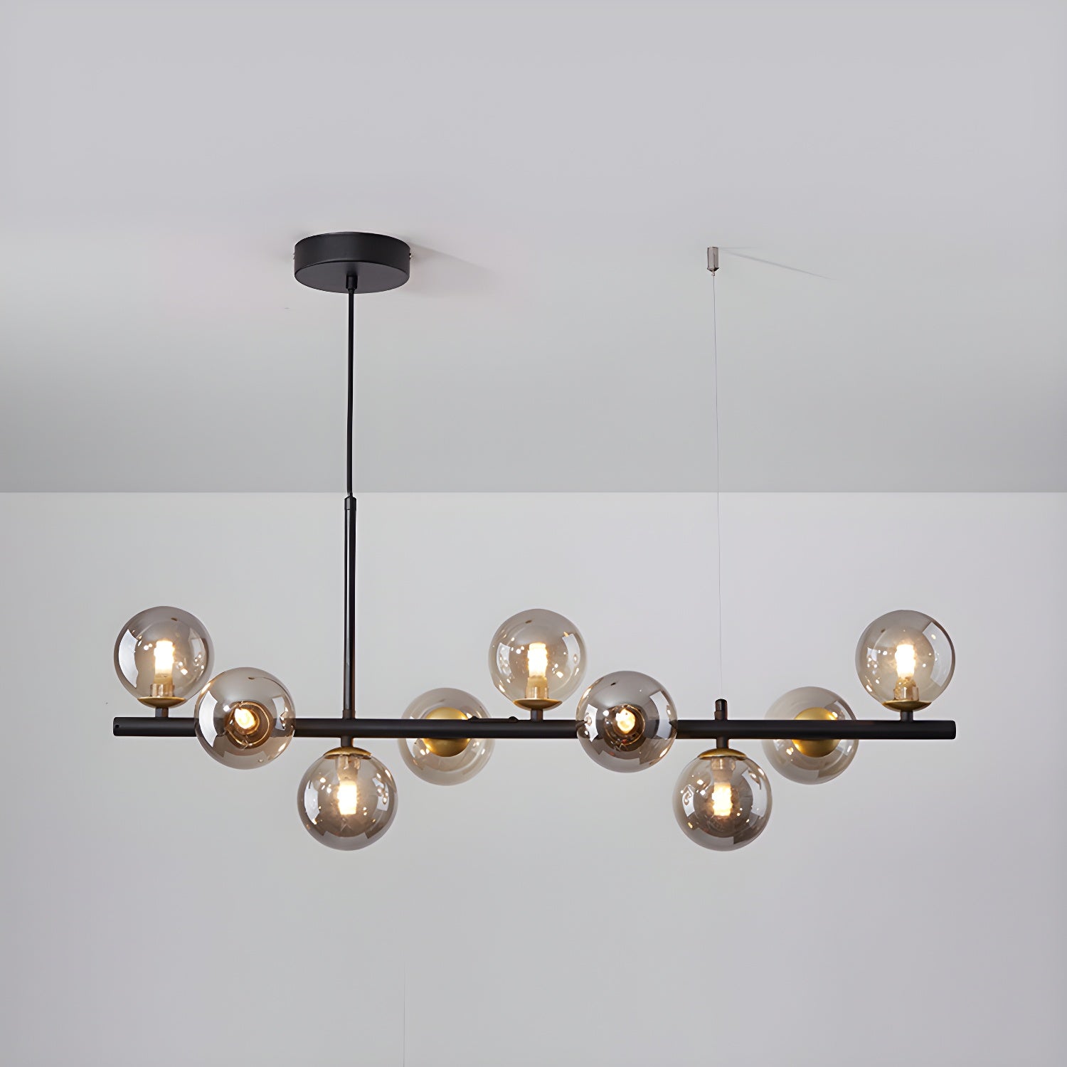 Lustra Chandelier Glass Globe Gold 12-Light - Letslighting