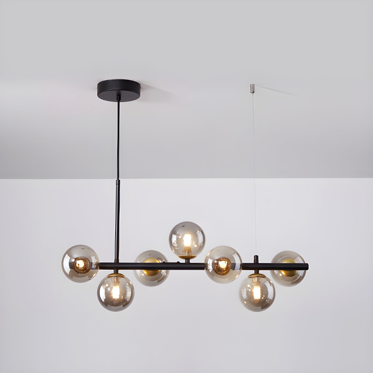 Lustra Chandelier Glass Globe Gold 12-Light - Letslighting