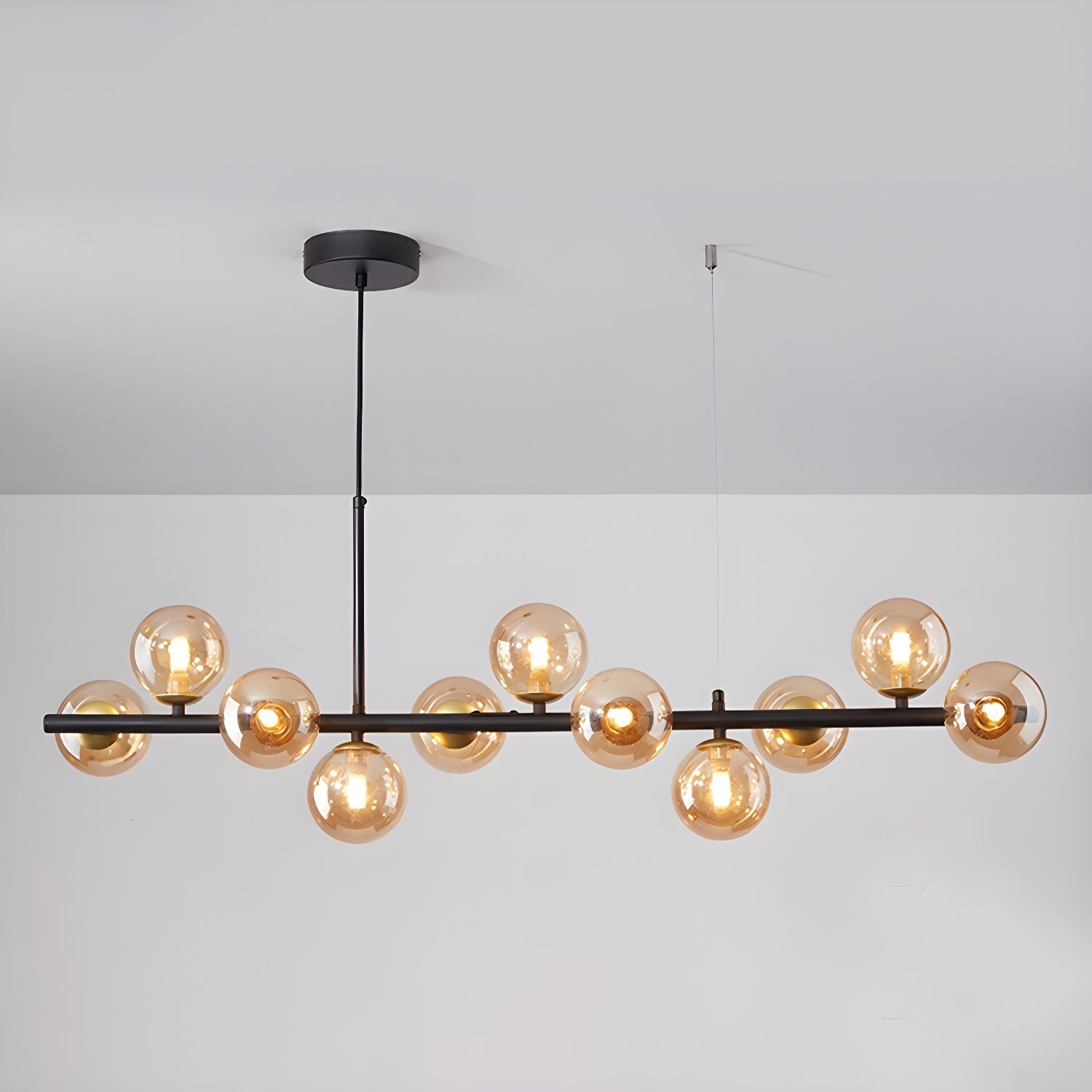 Lustra Chandelier Glass Globe Gold 12-Light - Letslighting