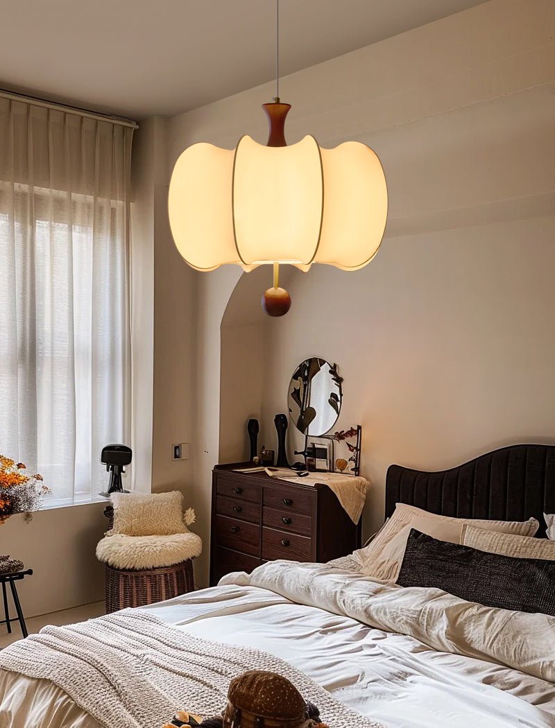 Calithra Fabric Wood Pendant Light - Letslighting