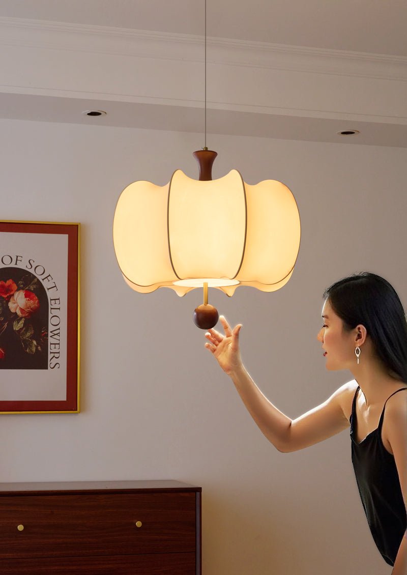 Calithra Fabric Wood Pendant Light - Letslighting