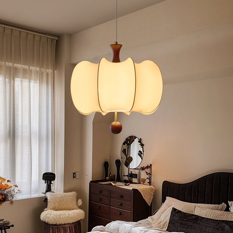 Calithra Fabric Wood Pendant Light - Letslighting