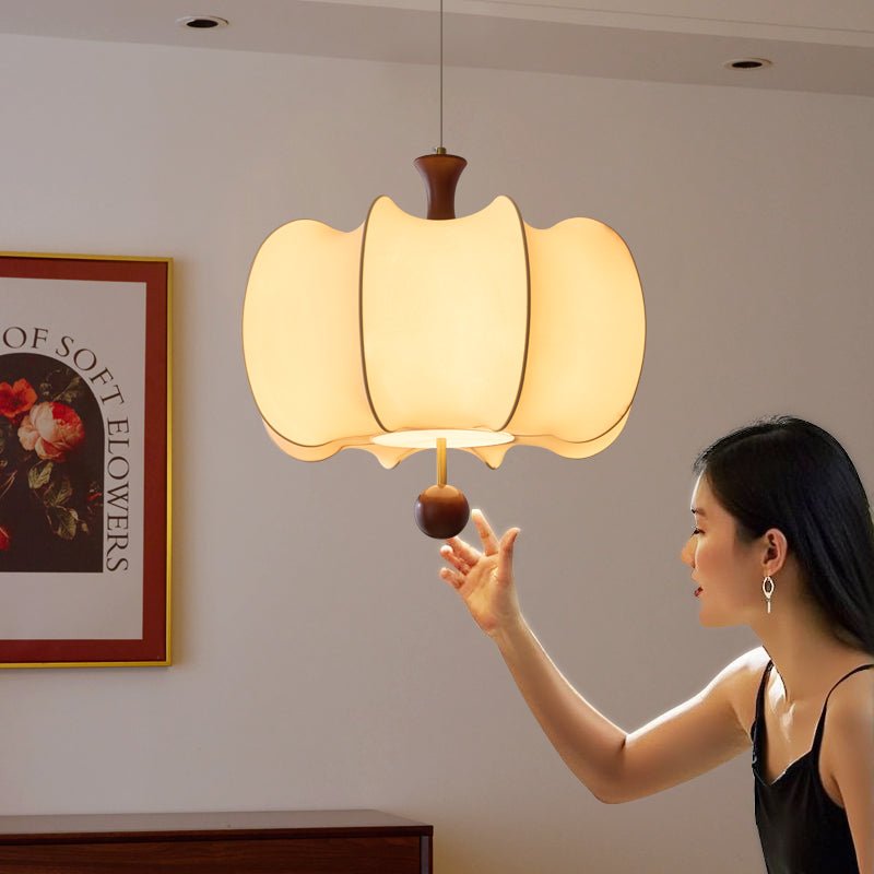 Calithra Fabric Wood Pendant Light - Letslighting