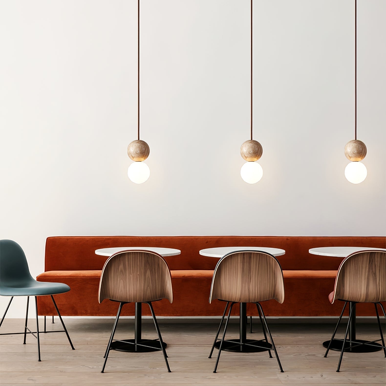 Luna  Travertine Pendant Light