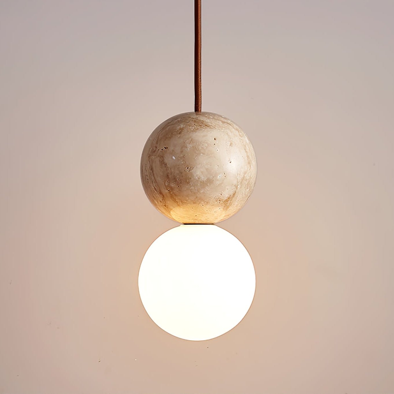 Luna  Travertine Pendant Light