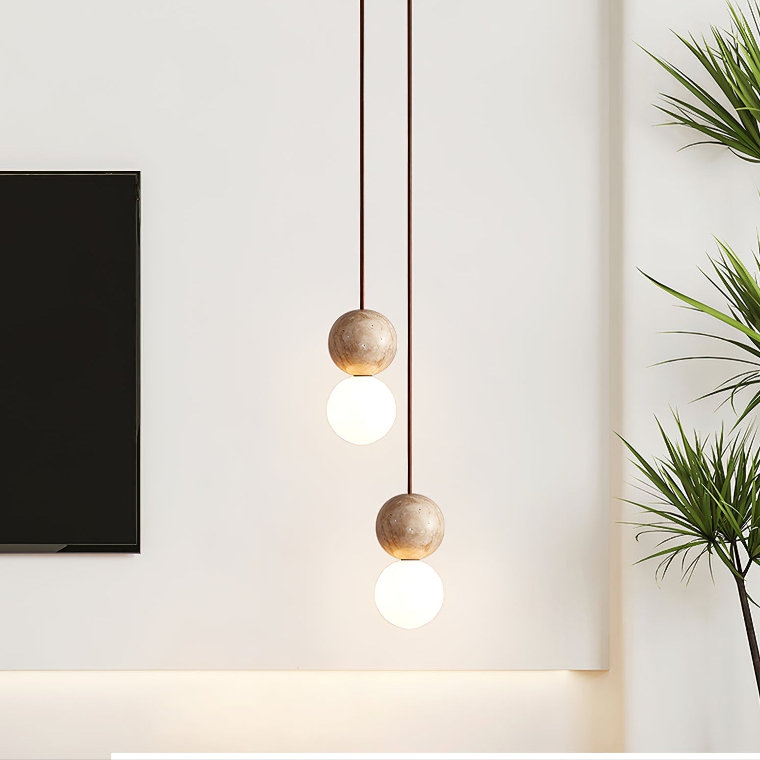 Luna  Travertine Pendant Light