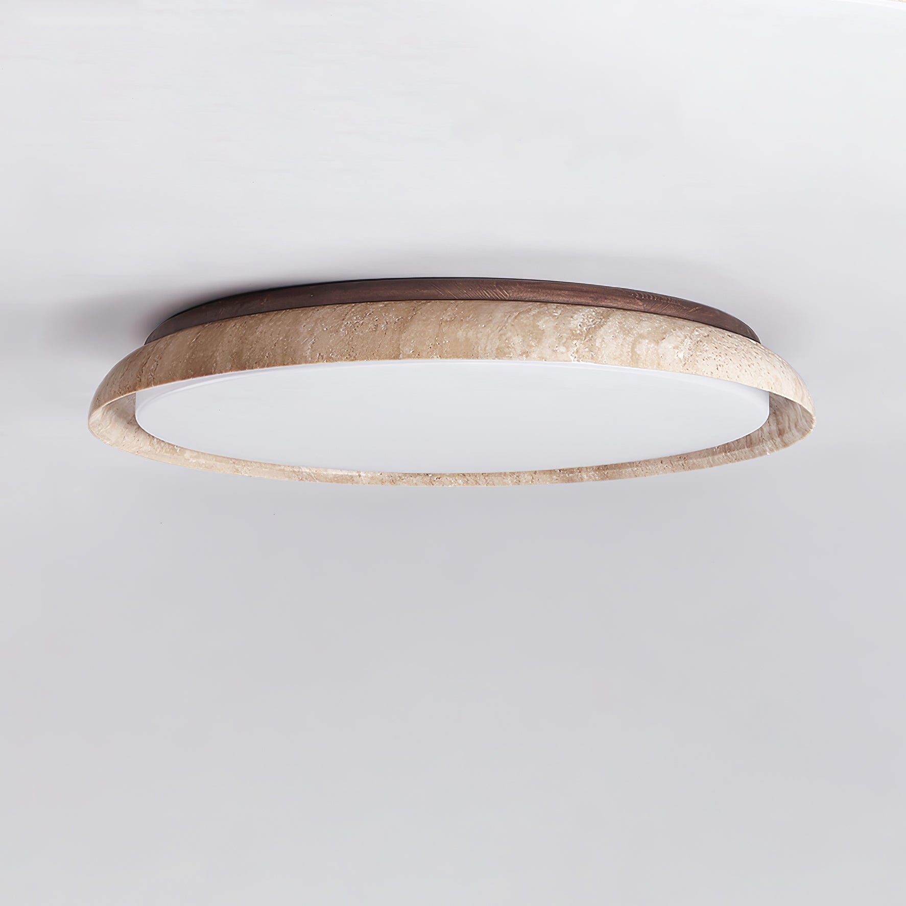 Elvinila Ring-Rim Travertine Ceiling Light - Letslighting