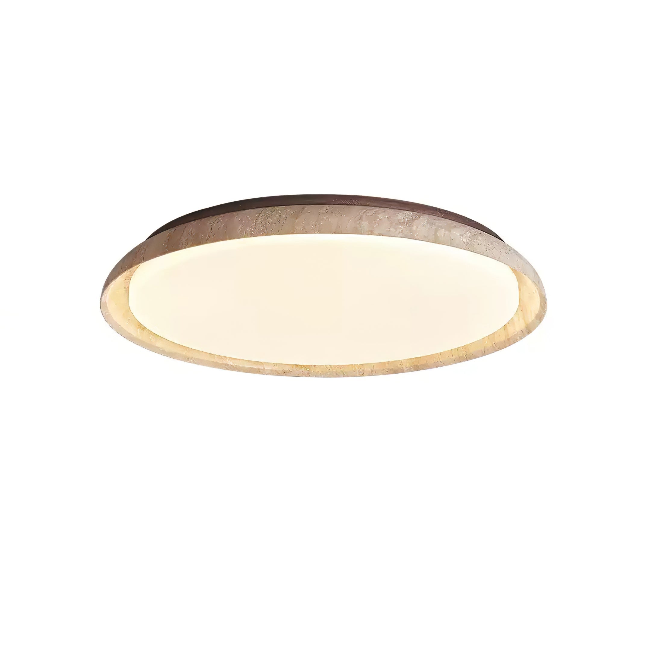 Elvinila Ring-Rim Travertine Ceiling Light - Letslighting