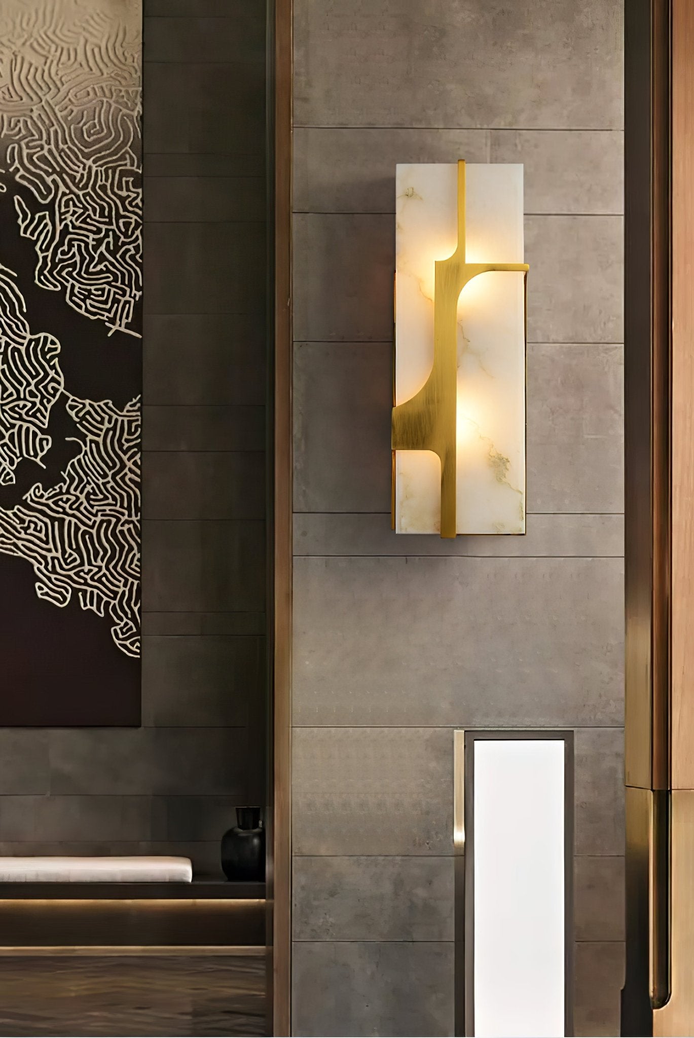Aurevon Minimalist Alabaster Wall Light