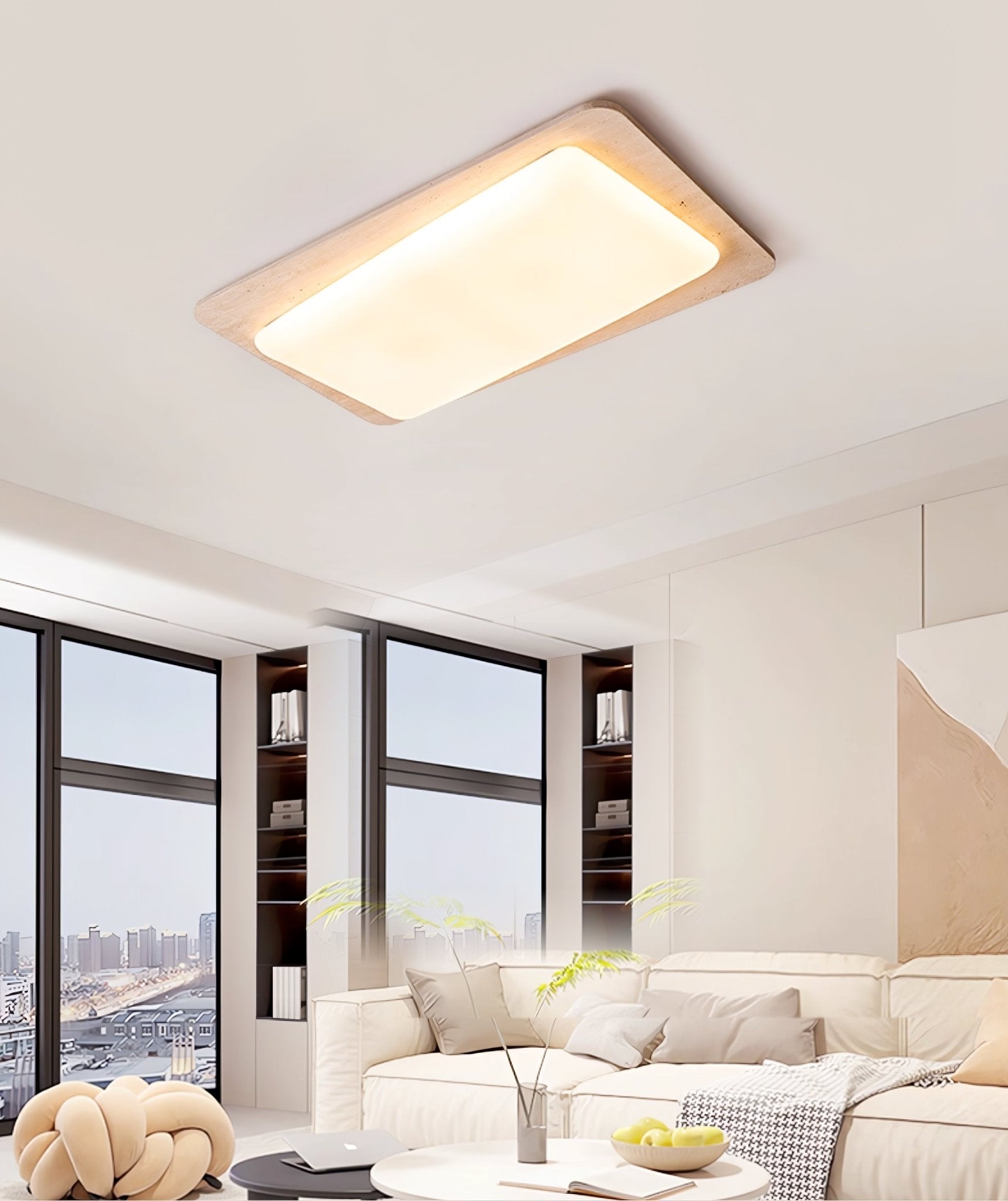 Aurilith Travertine Ceiling Light - Letslighting