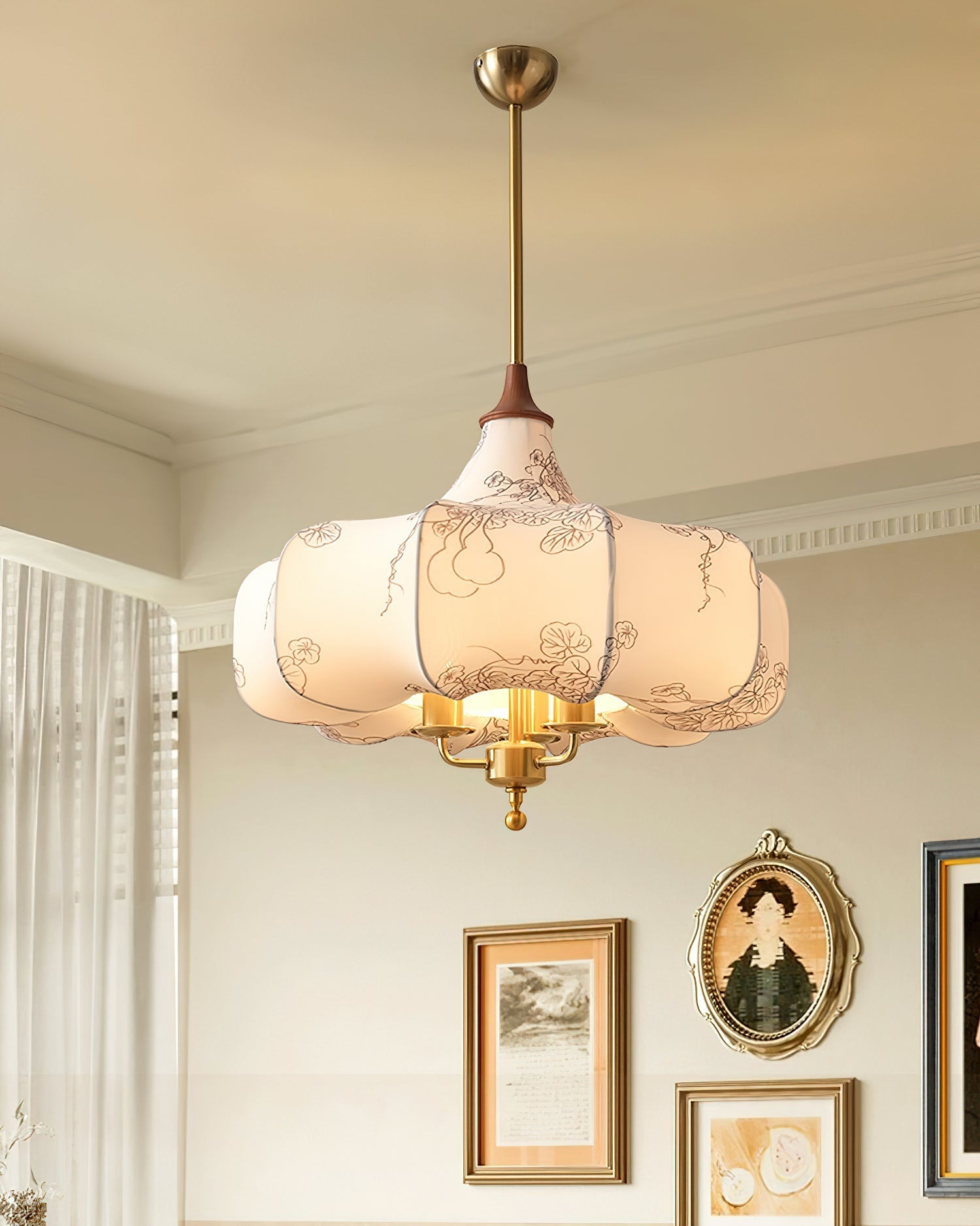 Fioren Fabric & Wood Pendant Light - Letslighting