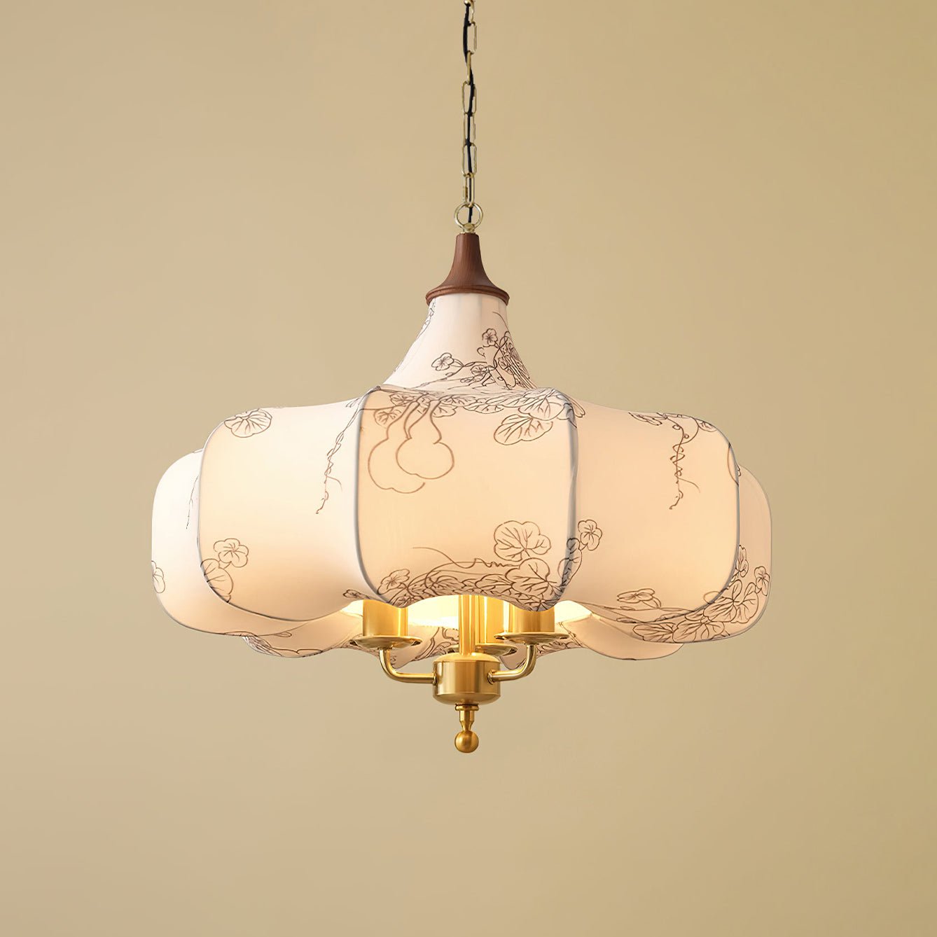 Fioren Fabric & Wood Pendant Light - Letslighting