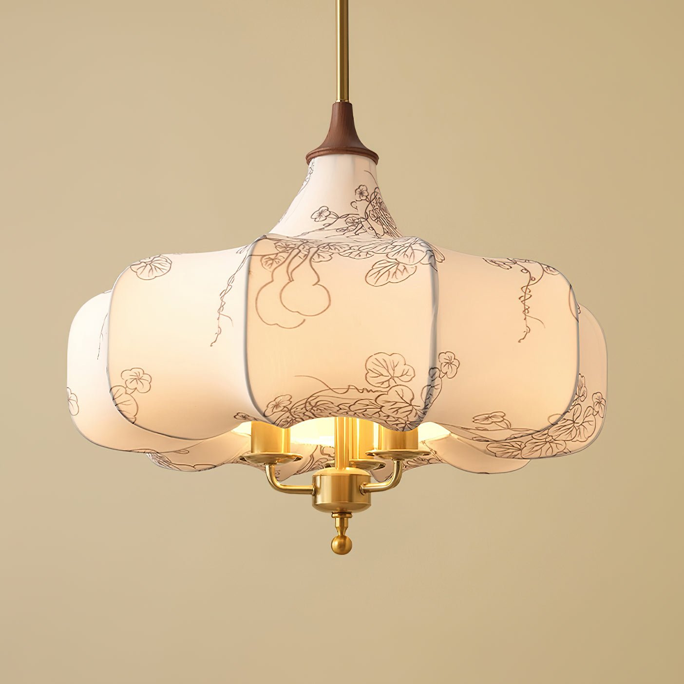 Fioren Fabric & Wood Pendant Light - Letslighting