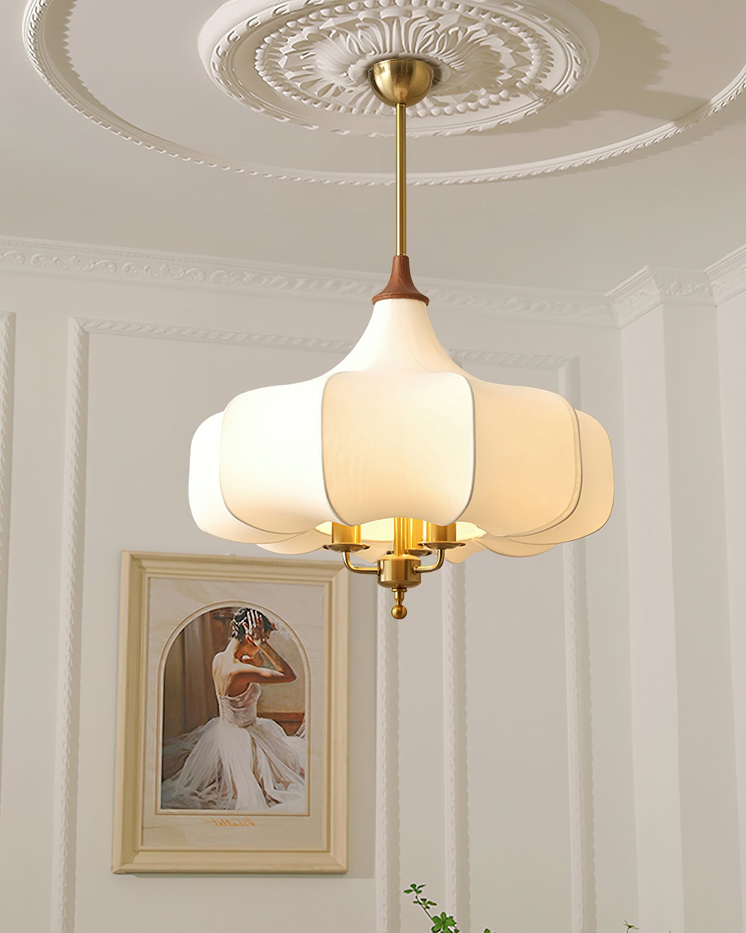 Fioren Fabric & Wood Pendant Light - Letslighting