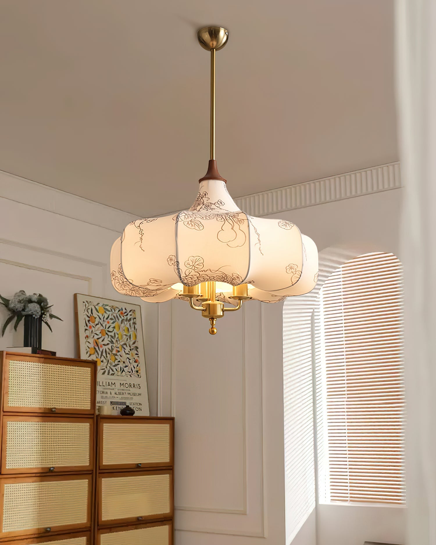 Fioren Fabric & Wood Pendant Light - Letslighting