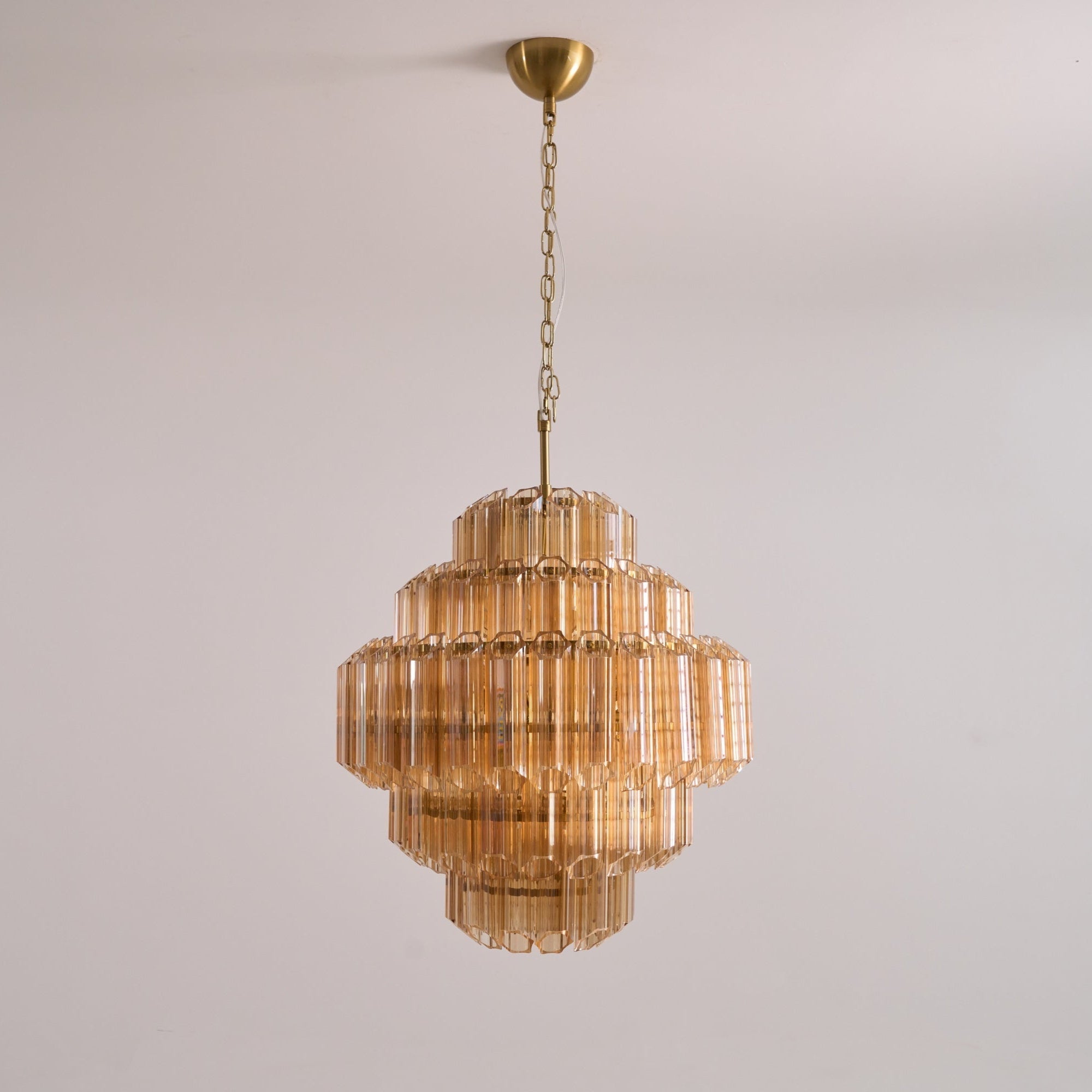 Aurora Chandelier Aurum Cascade Murano Glass Prism Art - Letslighting