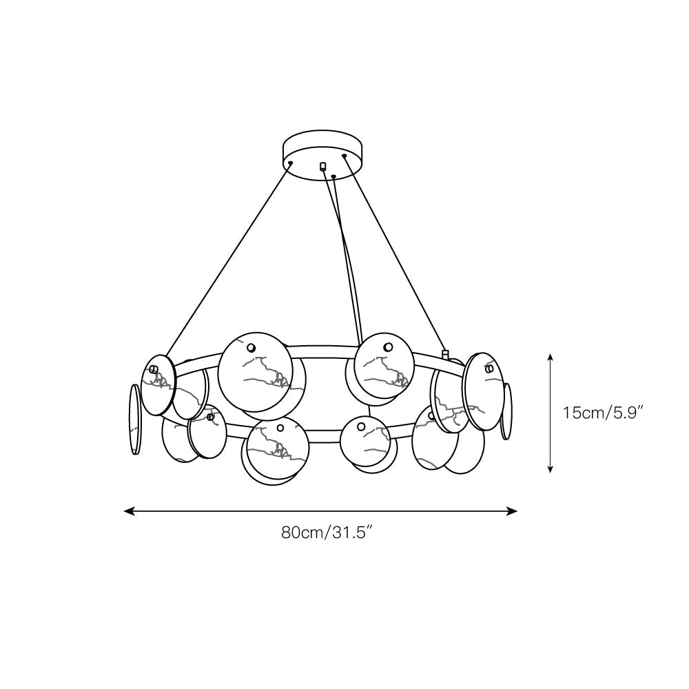Ostruvys Postmodern Luxury Brass Alabaster Chandelier - Letslighting